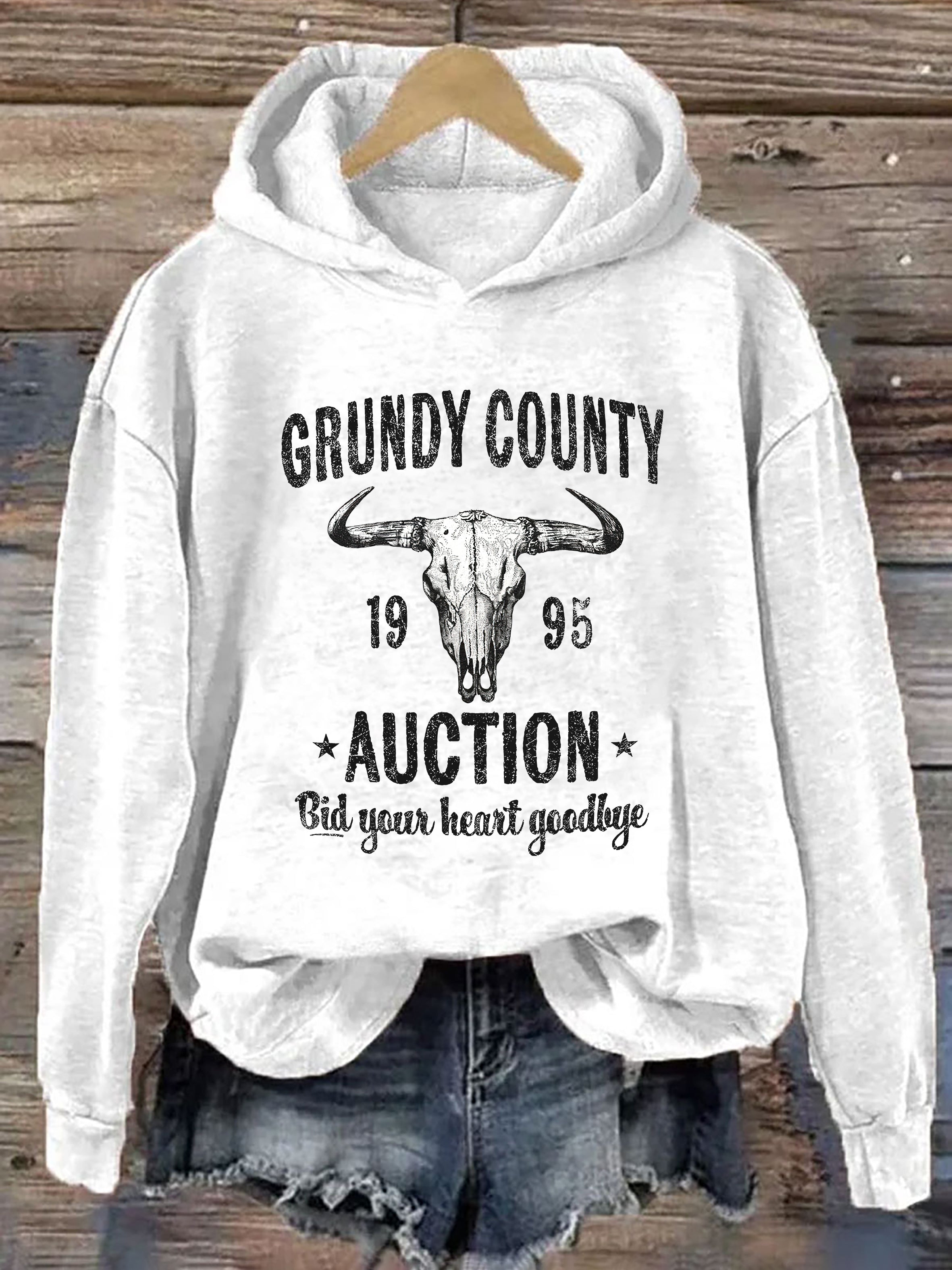 Grundy County Auction Vintage Inspired Hoodie
