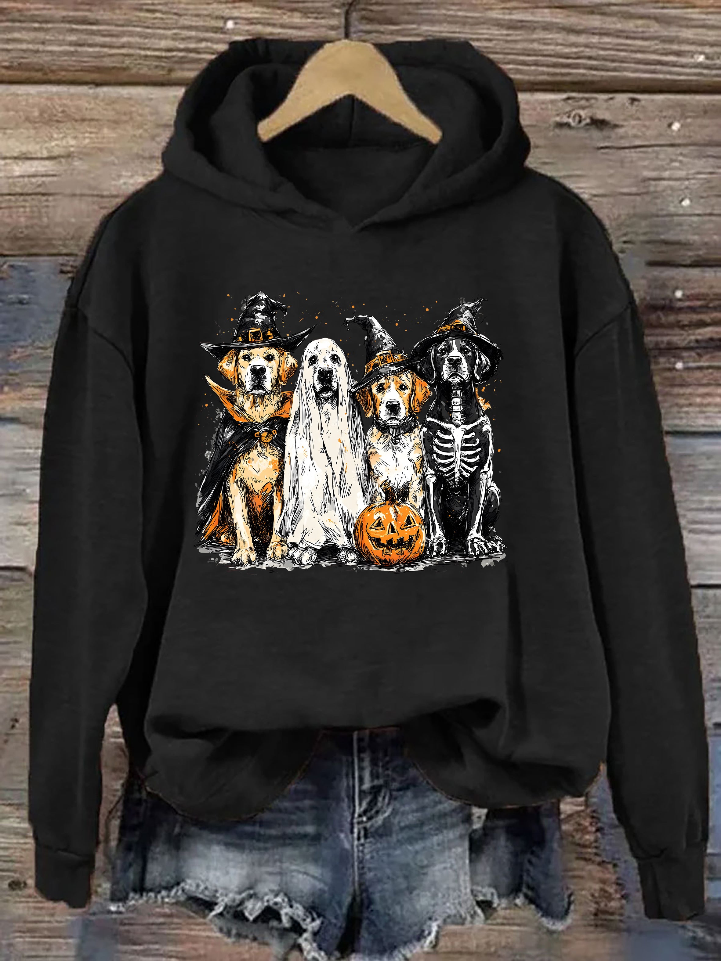 Retro Ghost Dog Hoodie
