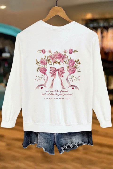 Bow Letter Print Sweatshirt
