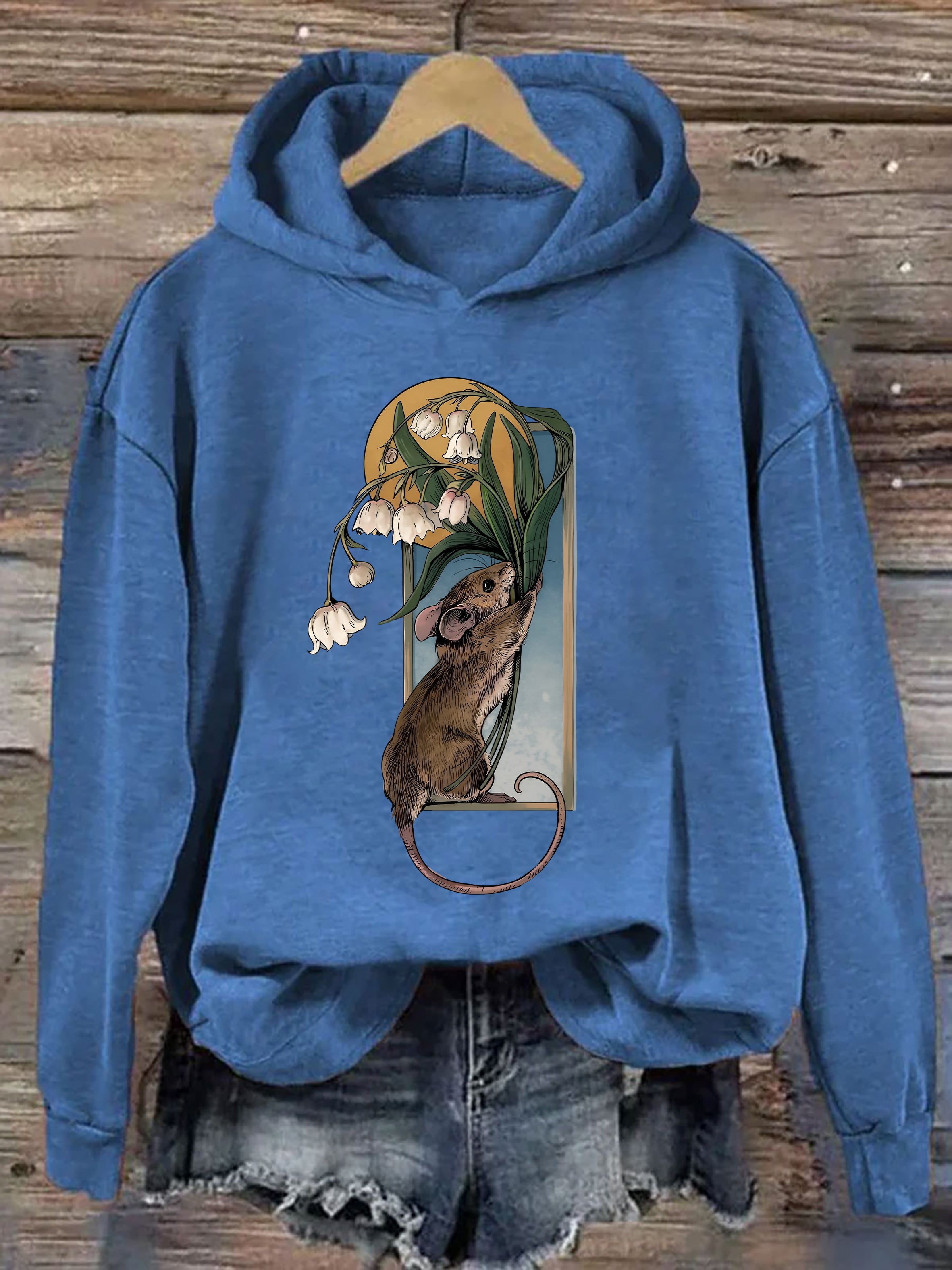 Cute Mouse And Lily Of The Valley Hoodie