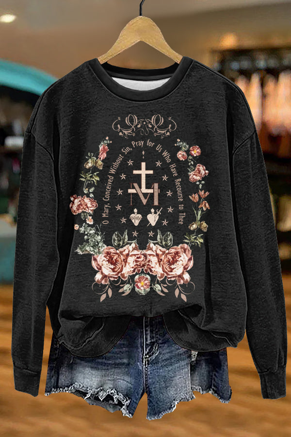 Cute Christian Candlemas Marian Catholic Print Sweatshirt