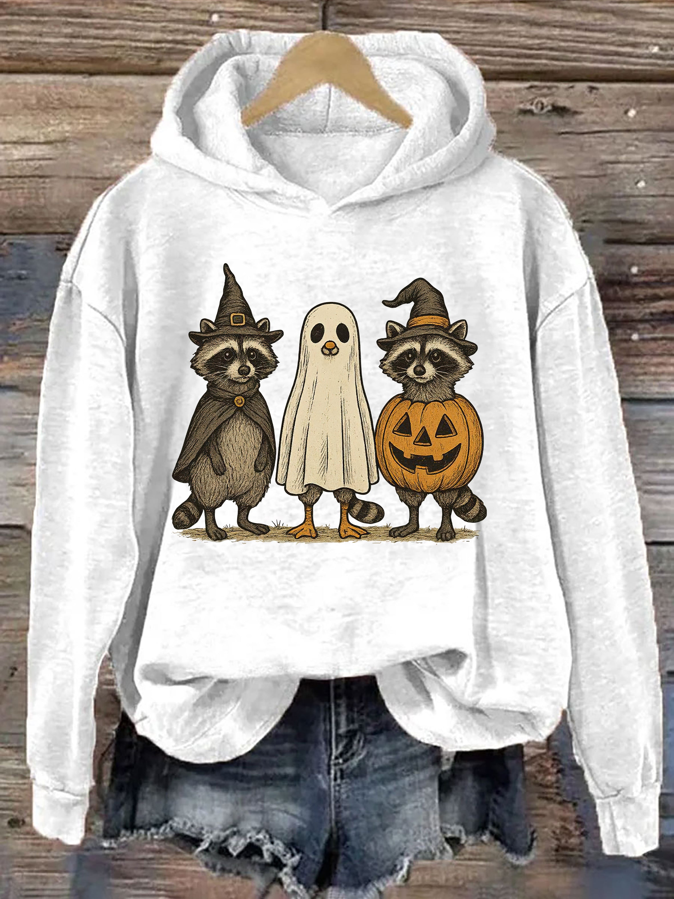 Boo Ghost Raccoon Hoodie