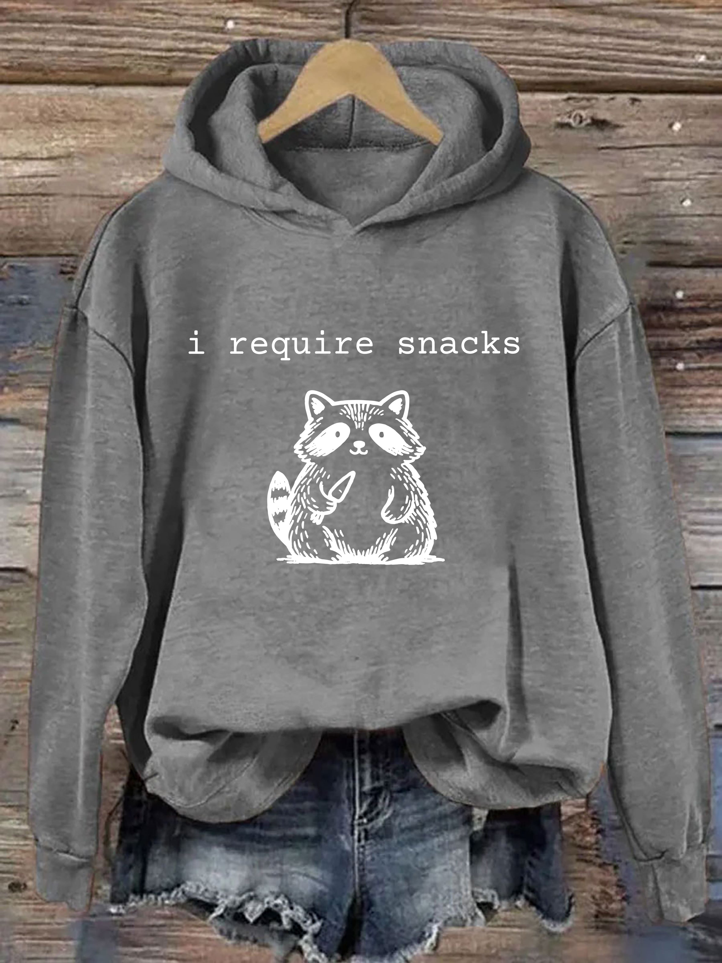 I Require Snacks Raccoon Hoodie
