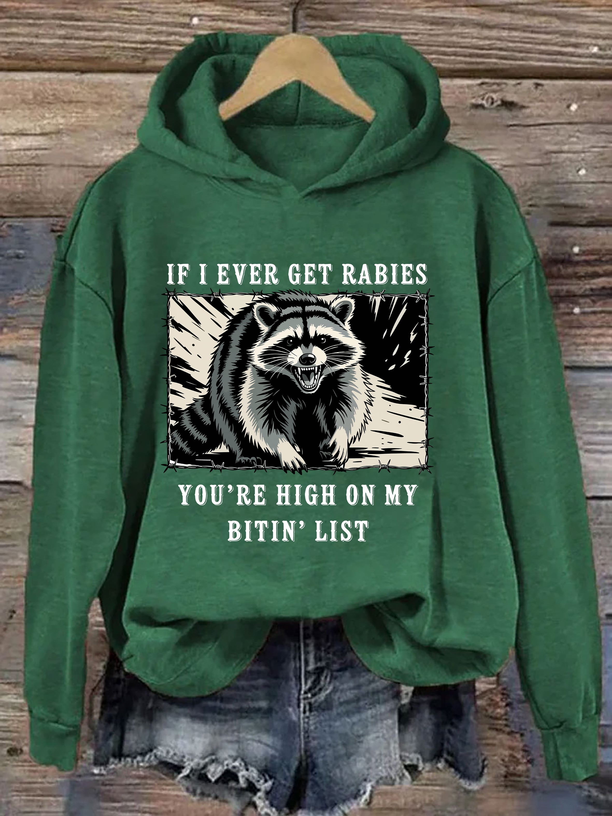 Raccoon Rabies Warning Hoodie