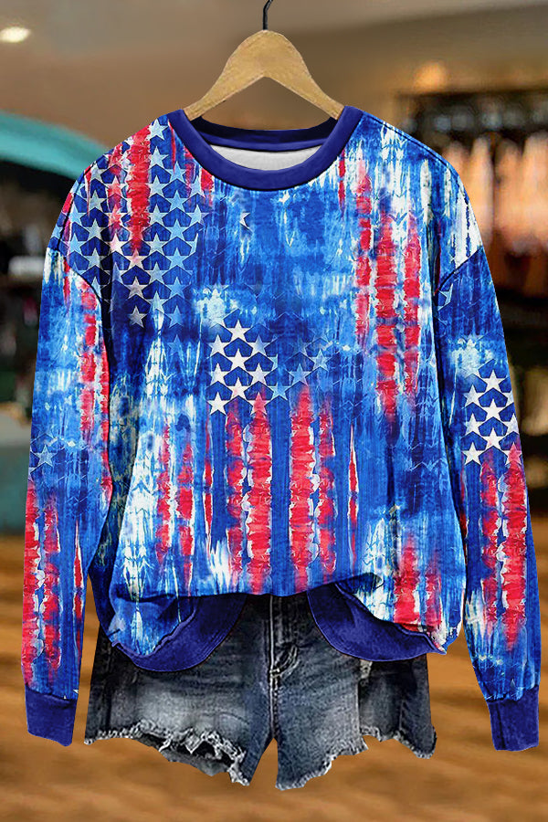 Chic Patriotic Day Print Sweatshirt