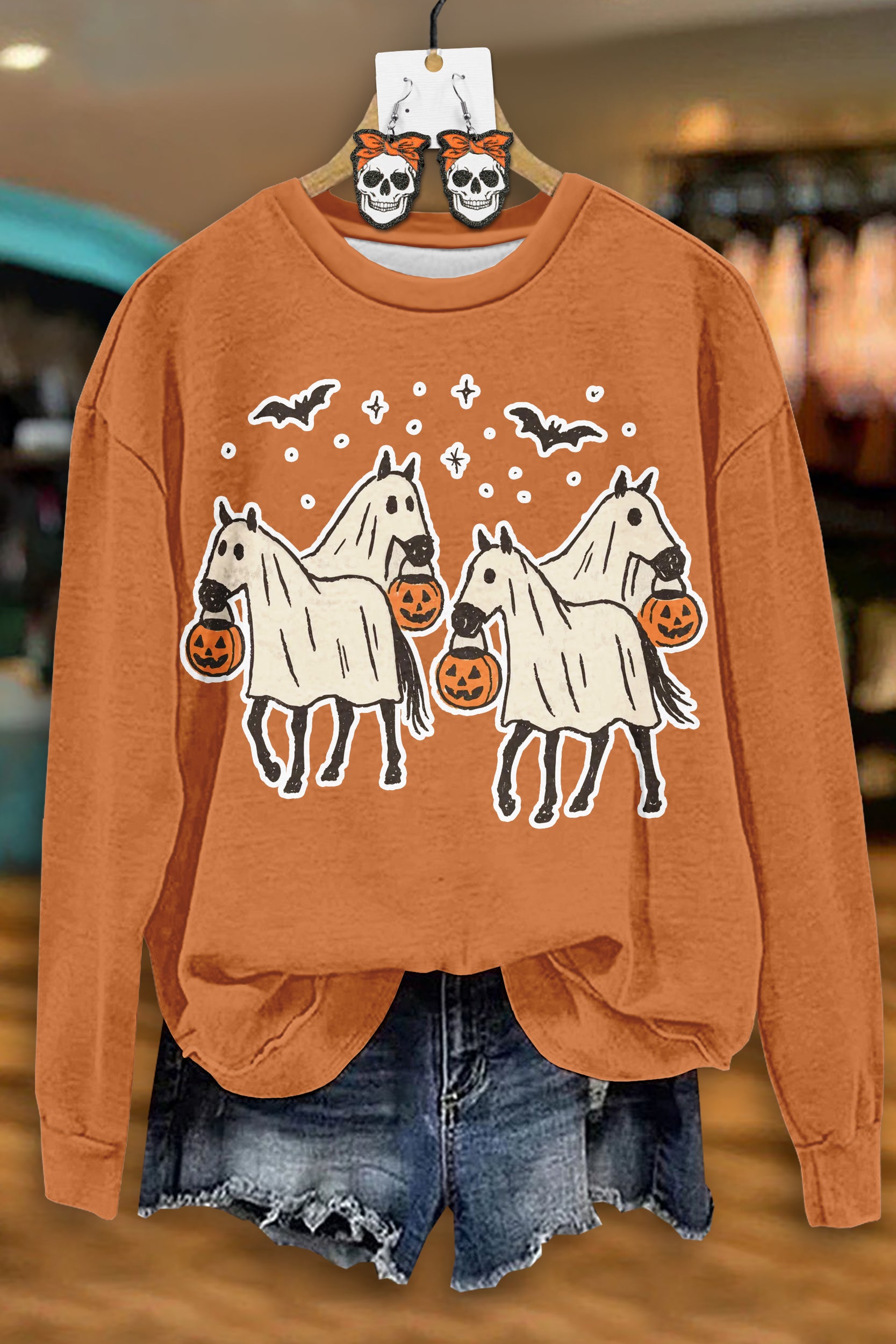 Cute Halloween Horse Pumpkin Sweatshirt