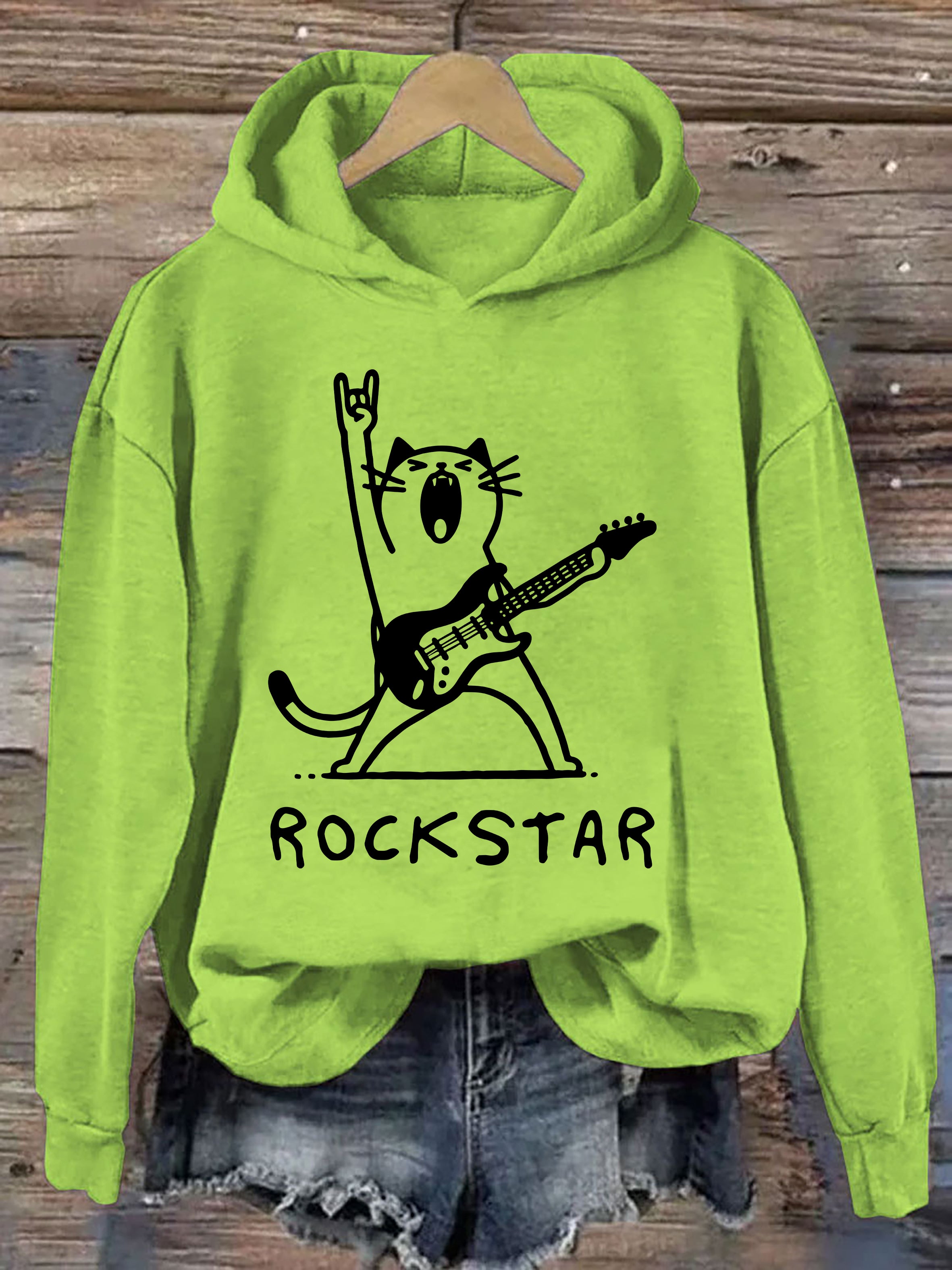 Rock And Roll Cat Hoodie