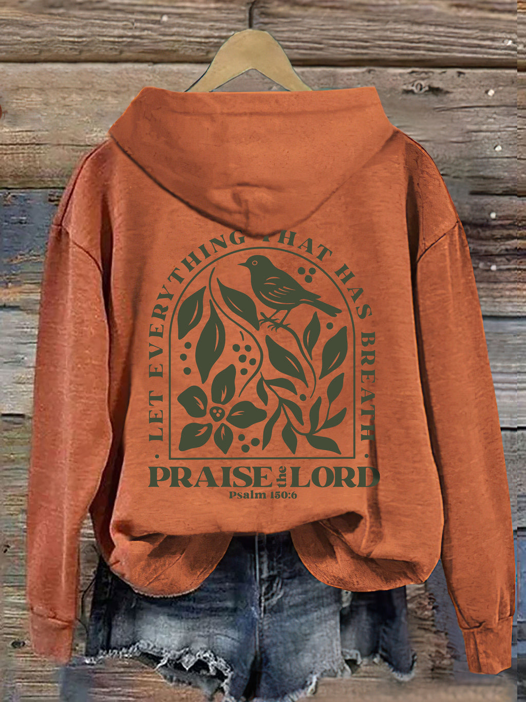 Vintage Faith Based Psalm 150:6 Christian Graphics Hoodie