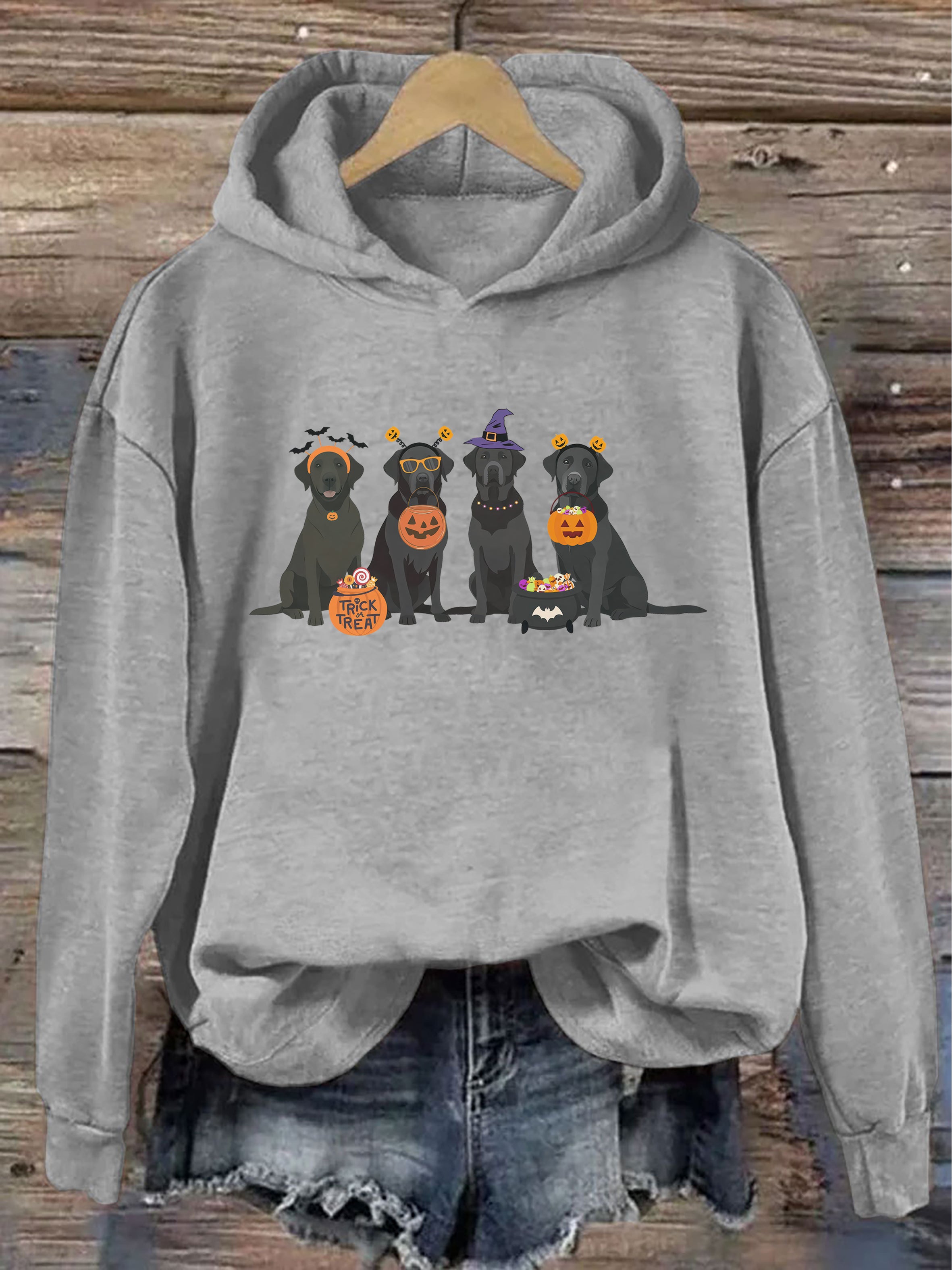 Halloween Black Lab Fall Hoodie