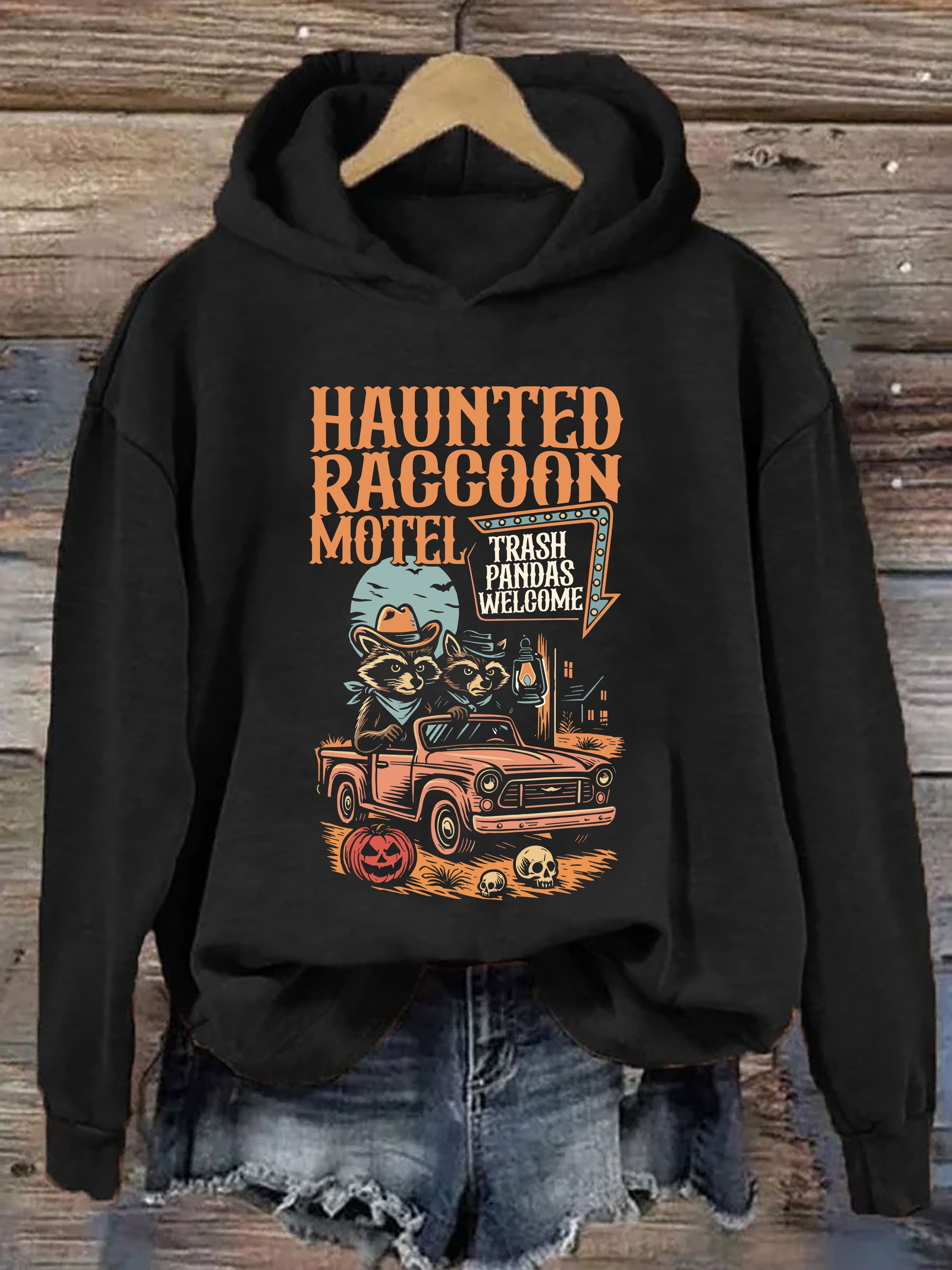 Haunted Raccoon Motel Hoodie