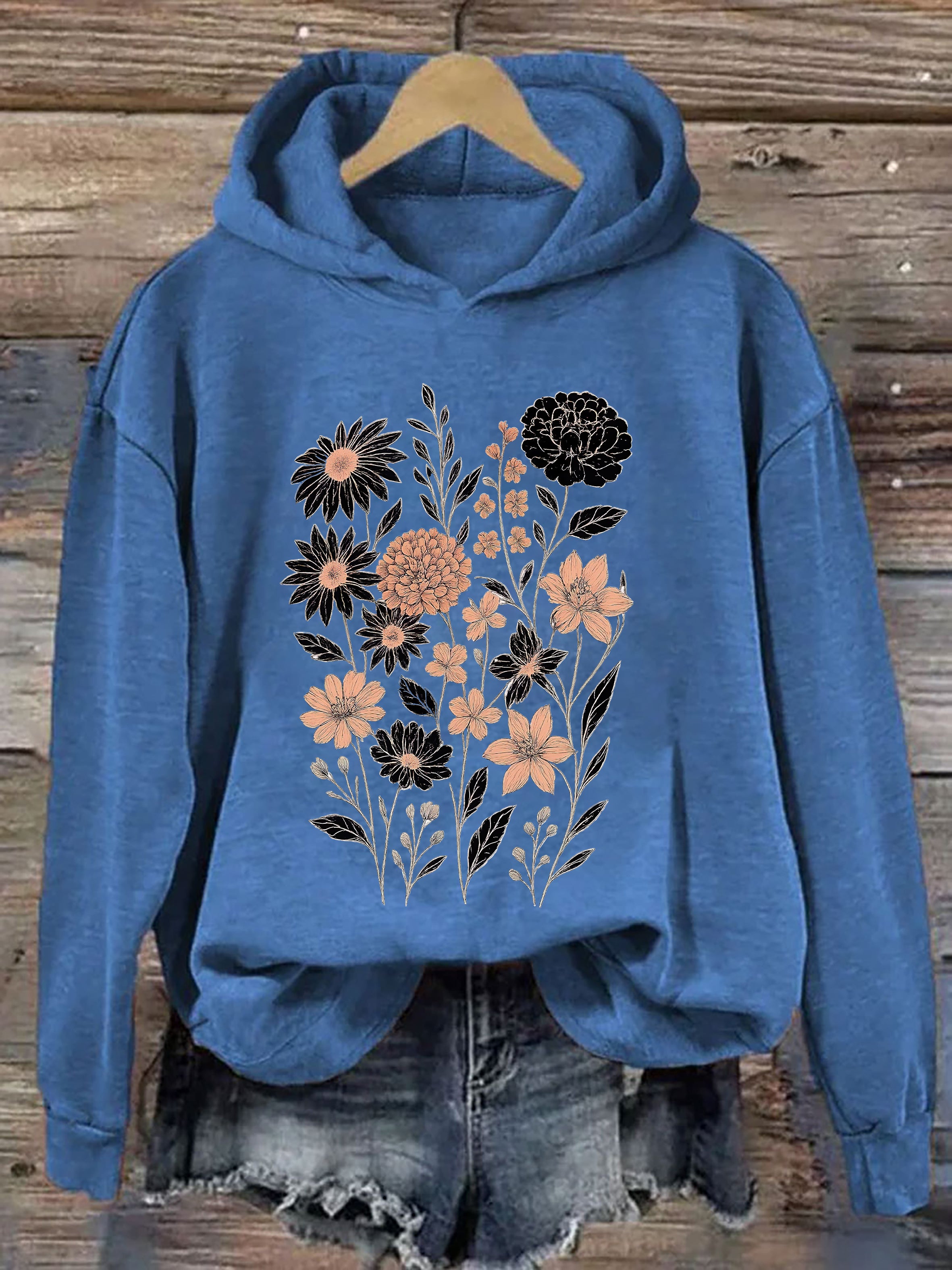 Vintage Pressed Flowers Hoodie