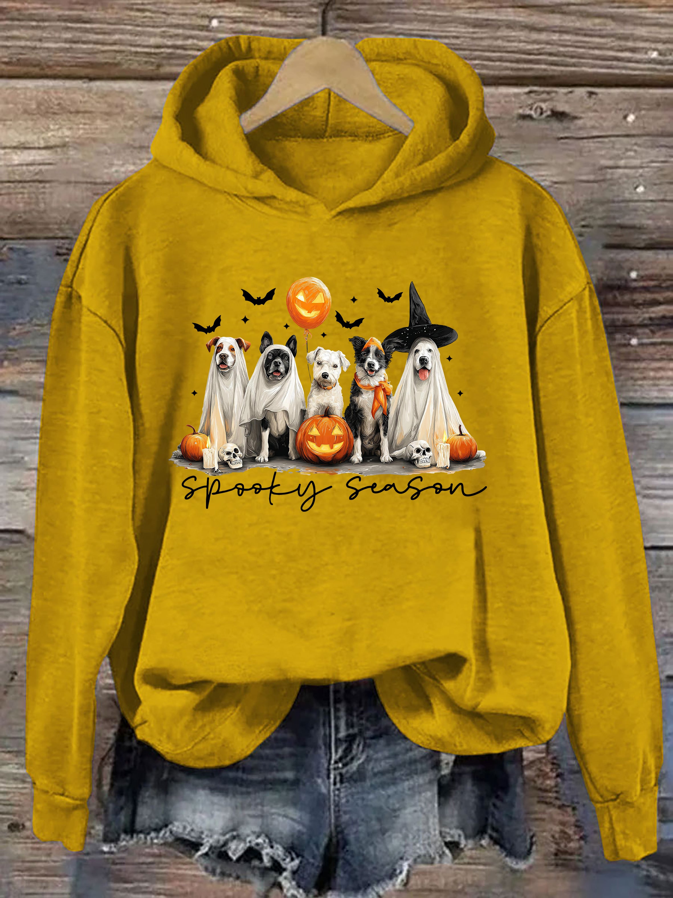 Retro Ghost Dog Hoodie