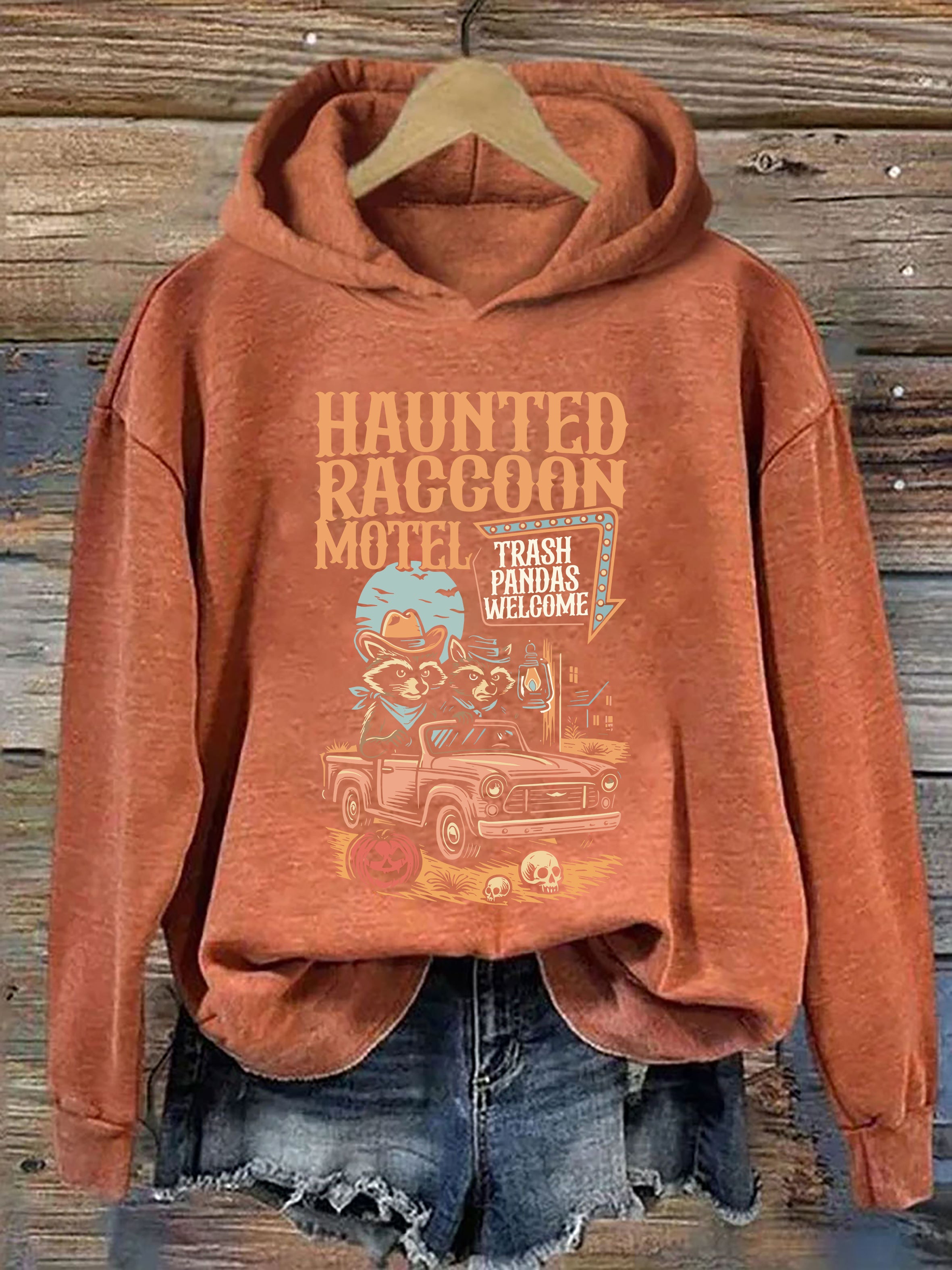 Haunted Raccoon Motel Hoodie