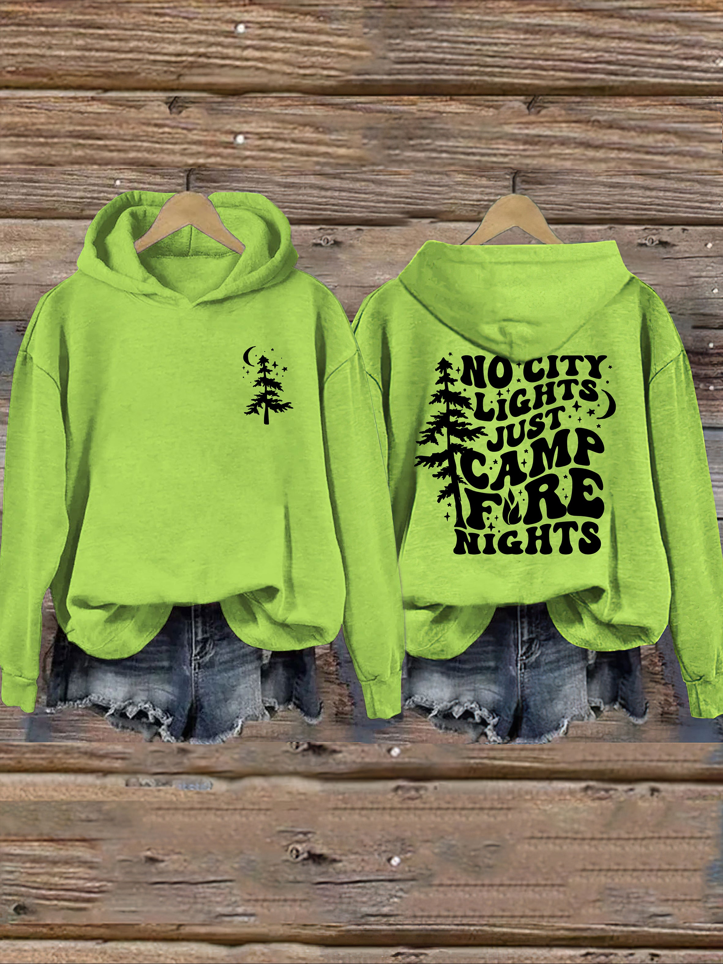No City Lights Just Camp Fire Nights Hoodie