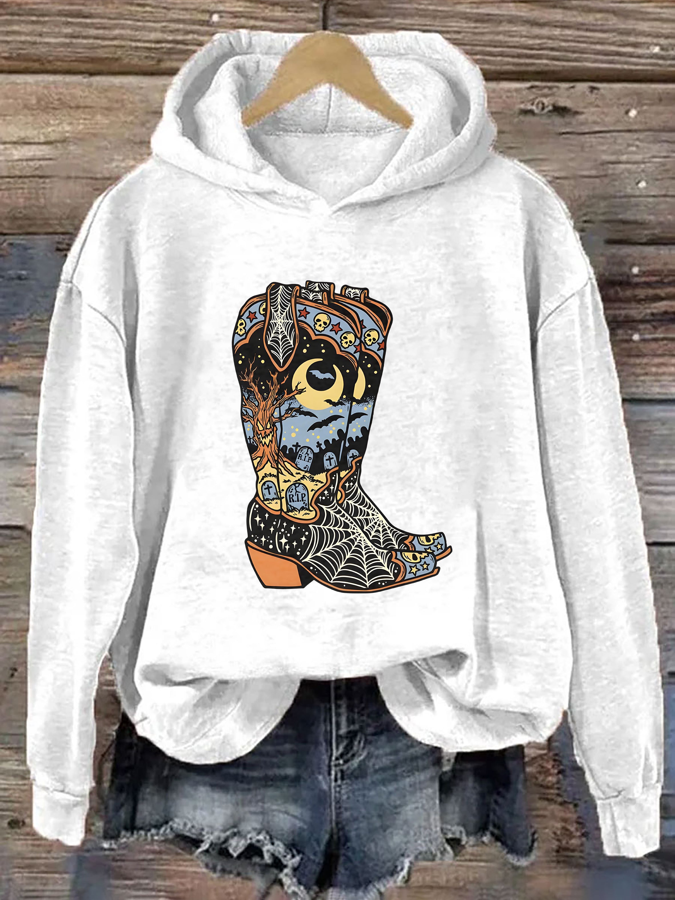 Halloween Cowboy Boots Hoodie