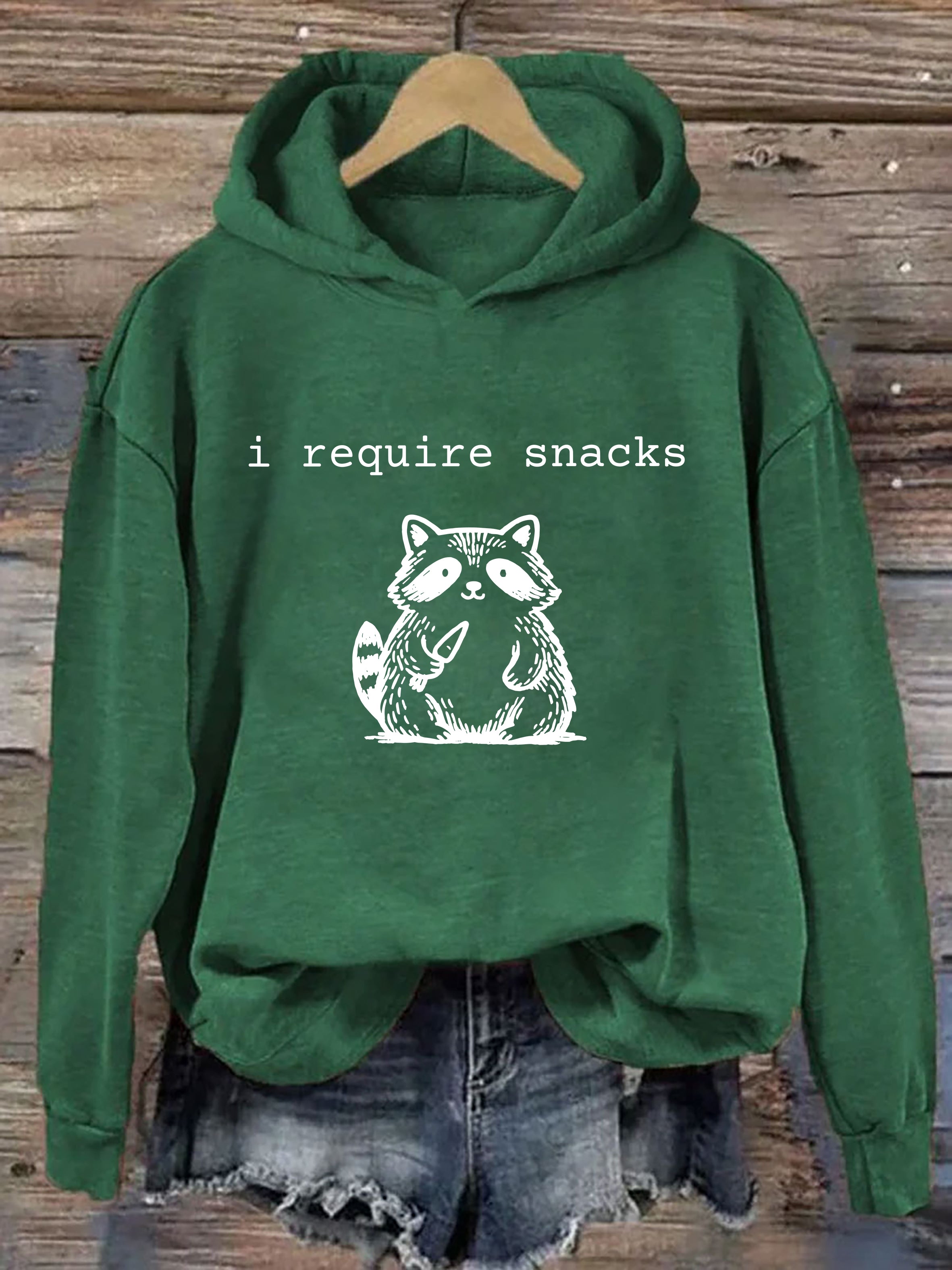 I Require Snacks Raccoon Hoodie