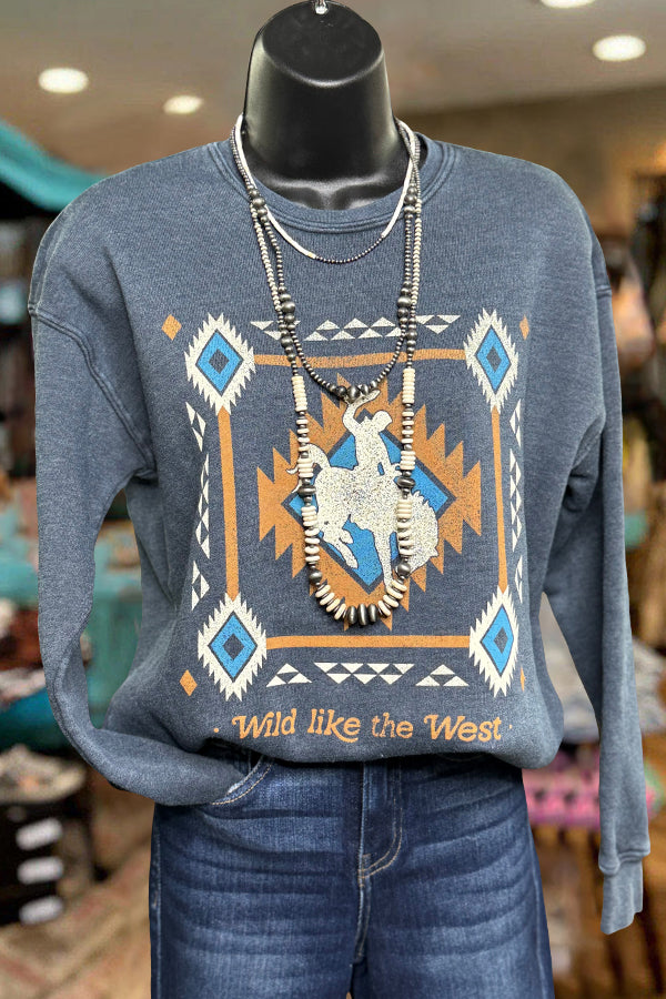 Vintage Aztec Bucking Horse Sweatshirt