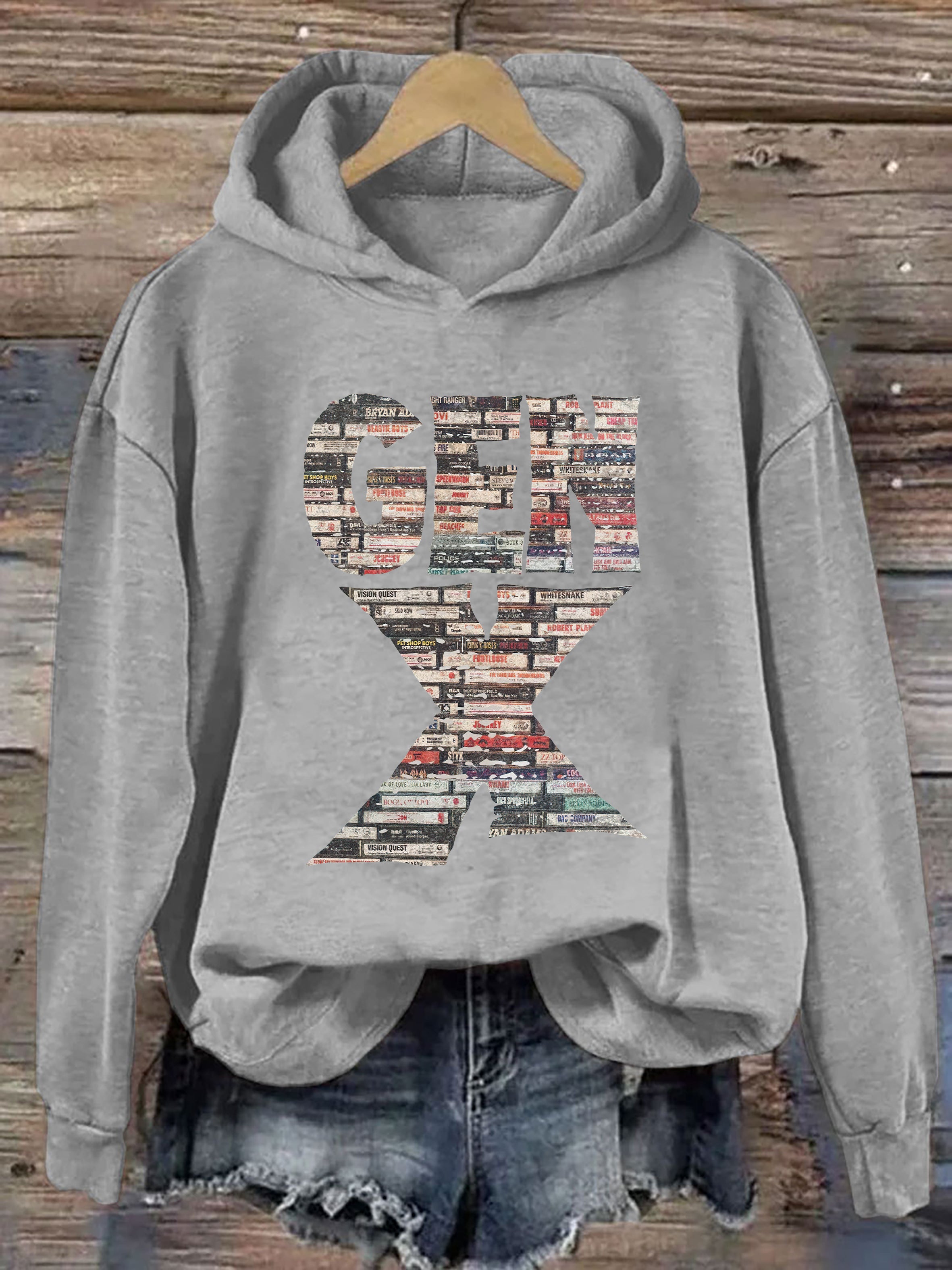 Gen X 80's Rock Cassettes Hoodie