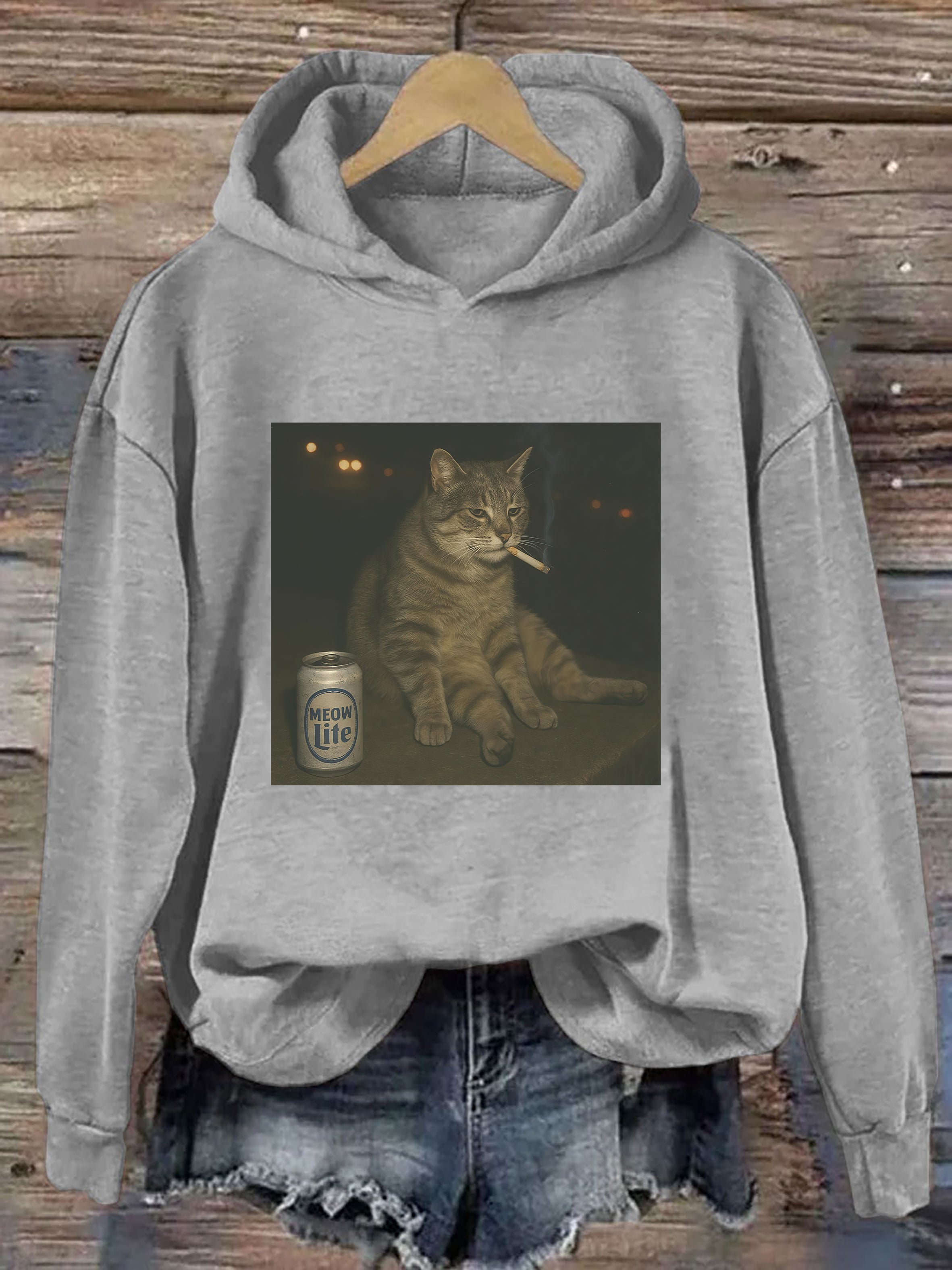 Funny Smoking Cat Meme Hoodie