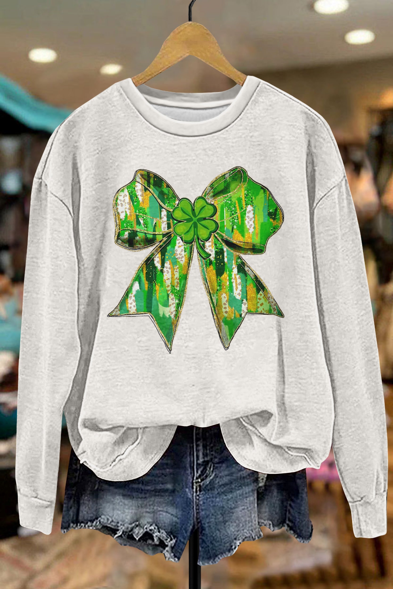 St Patrick's Day Bow Sweatshirt