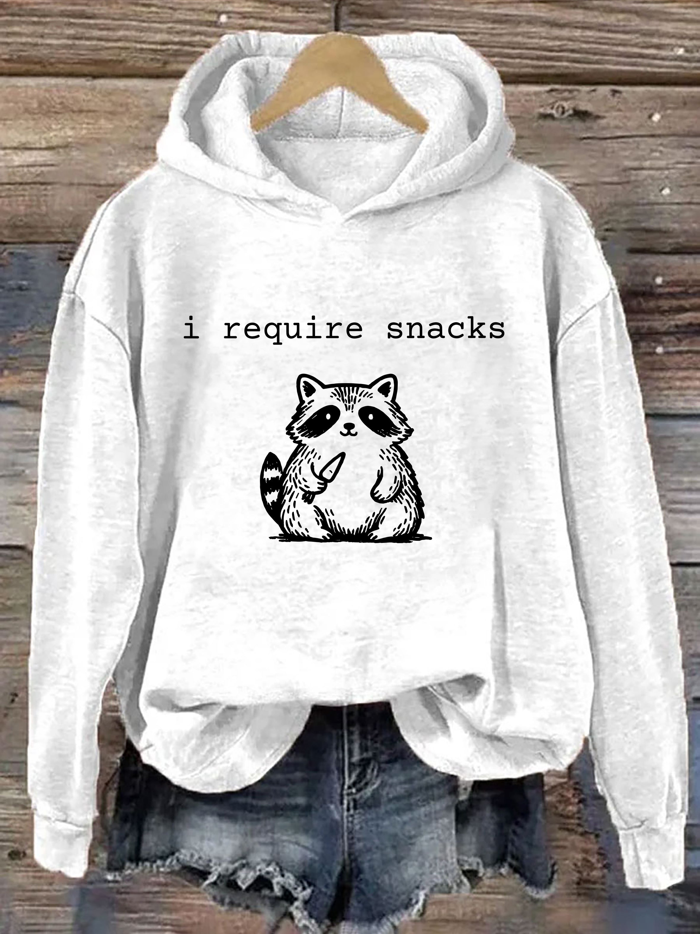 I Require Snacks Raccoon Hoodie
