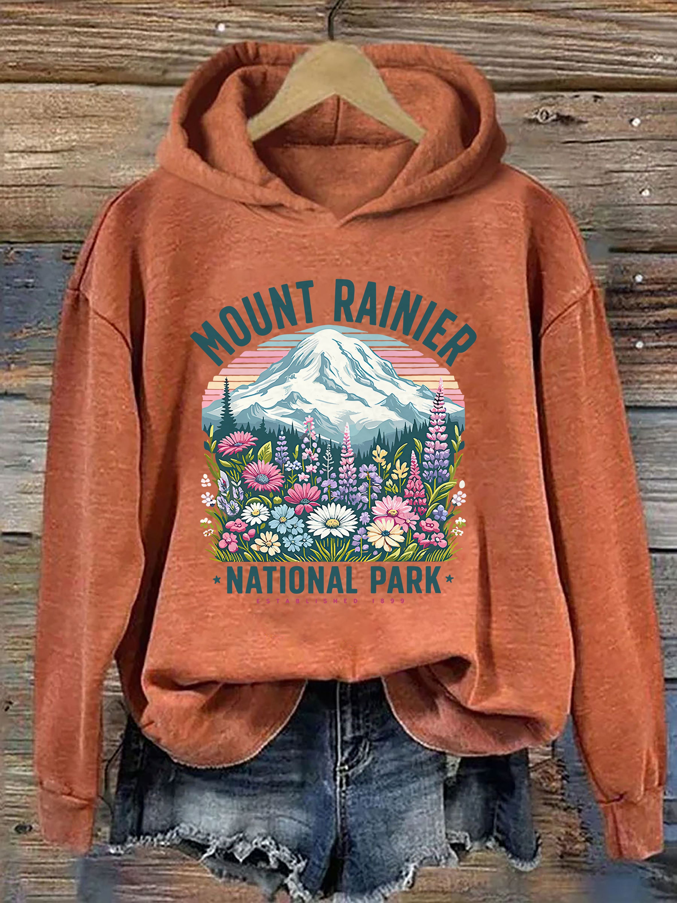 Mount Rainier National Park Wildflower Hoodie