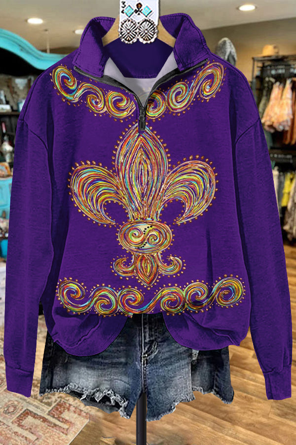 Classic Contrast Mardi Gras Sweatshirt