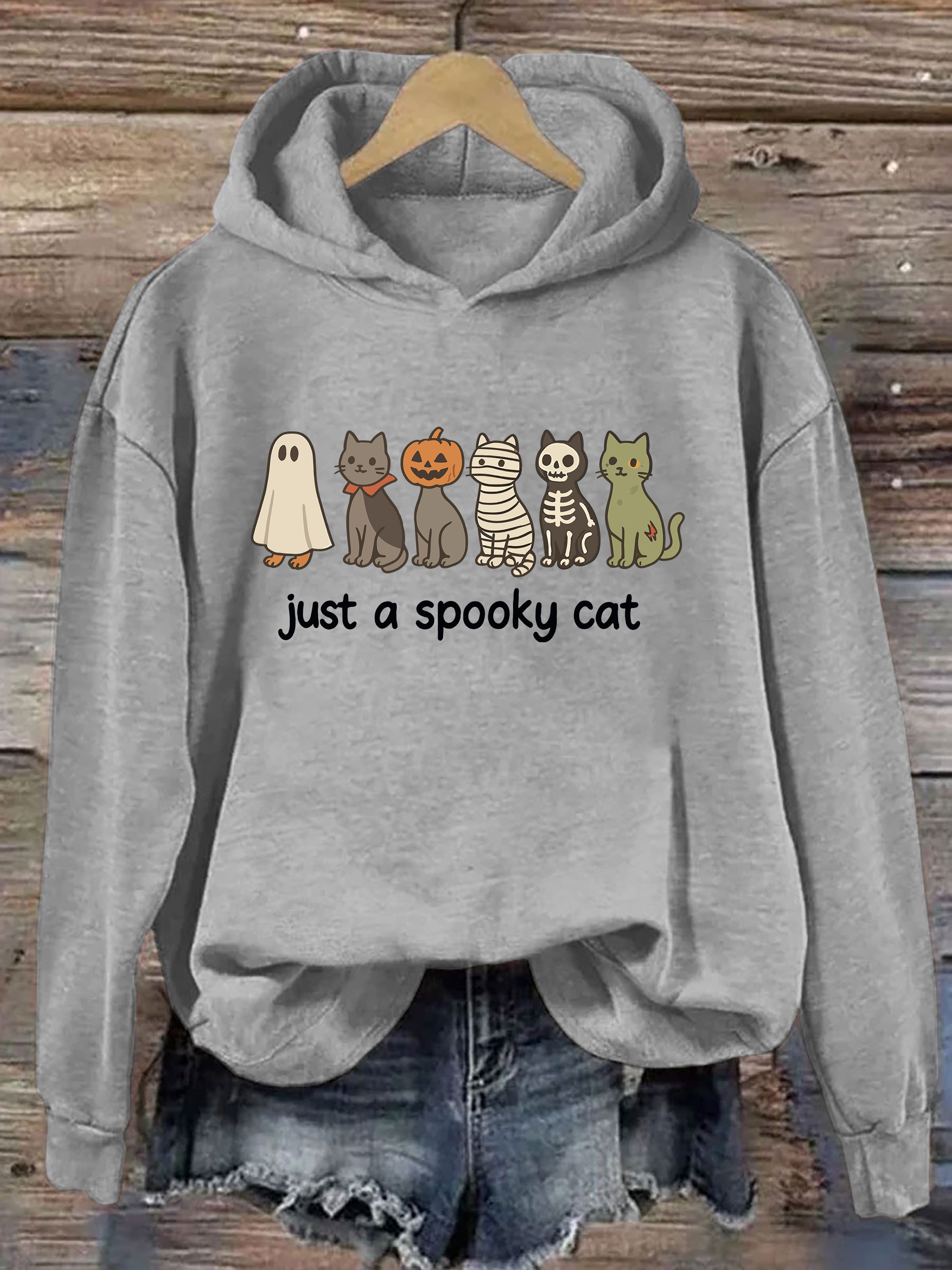 Halloween Just A Spooky Cat Hoodie