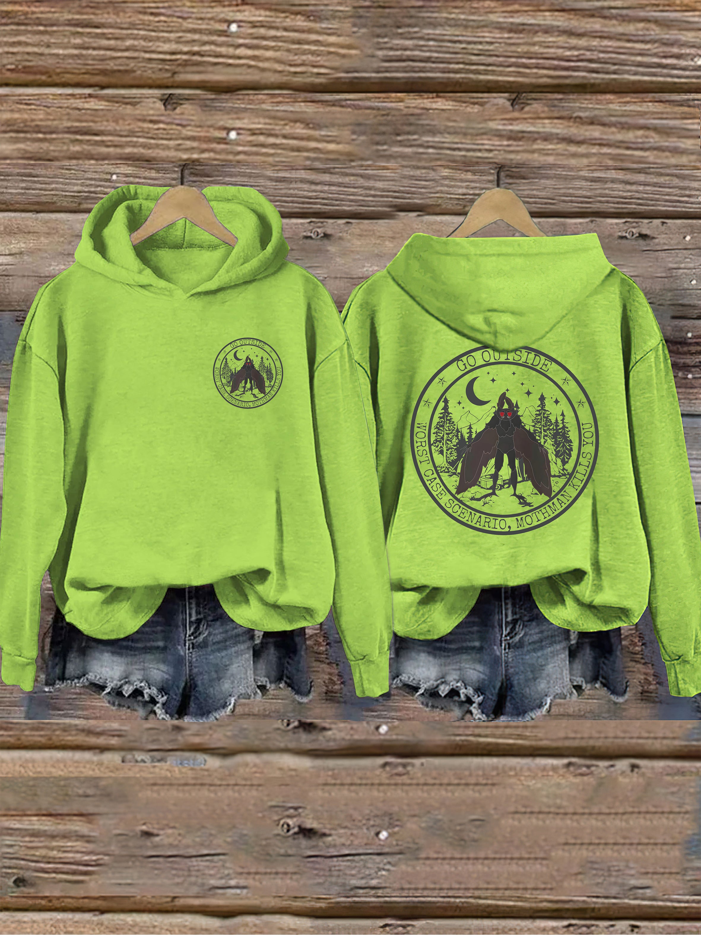 Go Outside Worst Case Scenario Mothman Hoodie