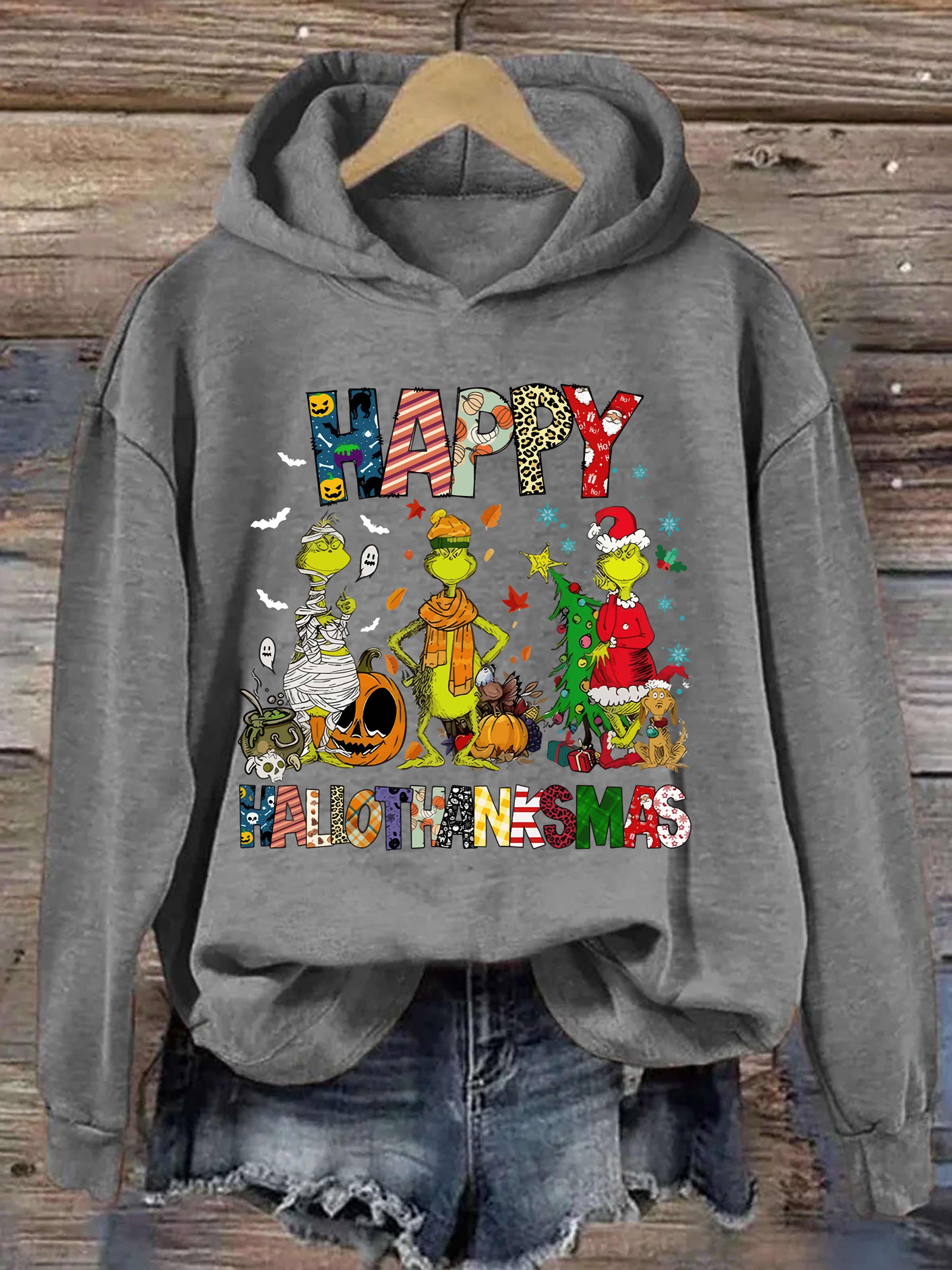 Funny Grinch Hallothanksmas Hoodie