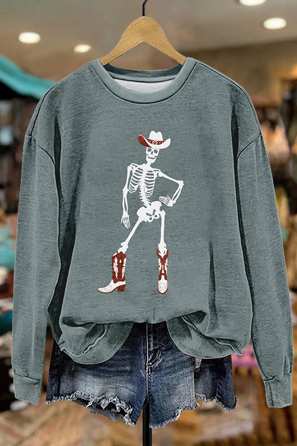 Funny Halloween Western Skull Sweatshirt