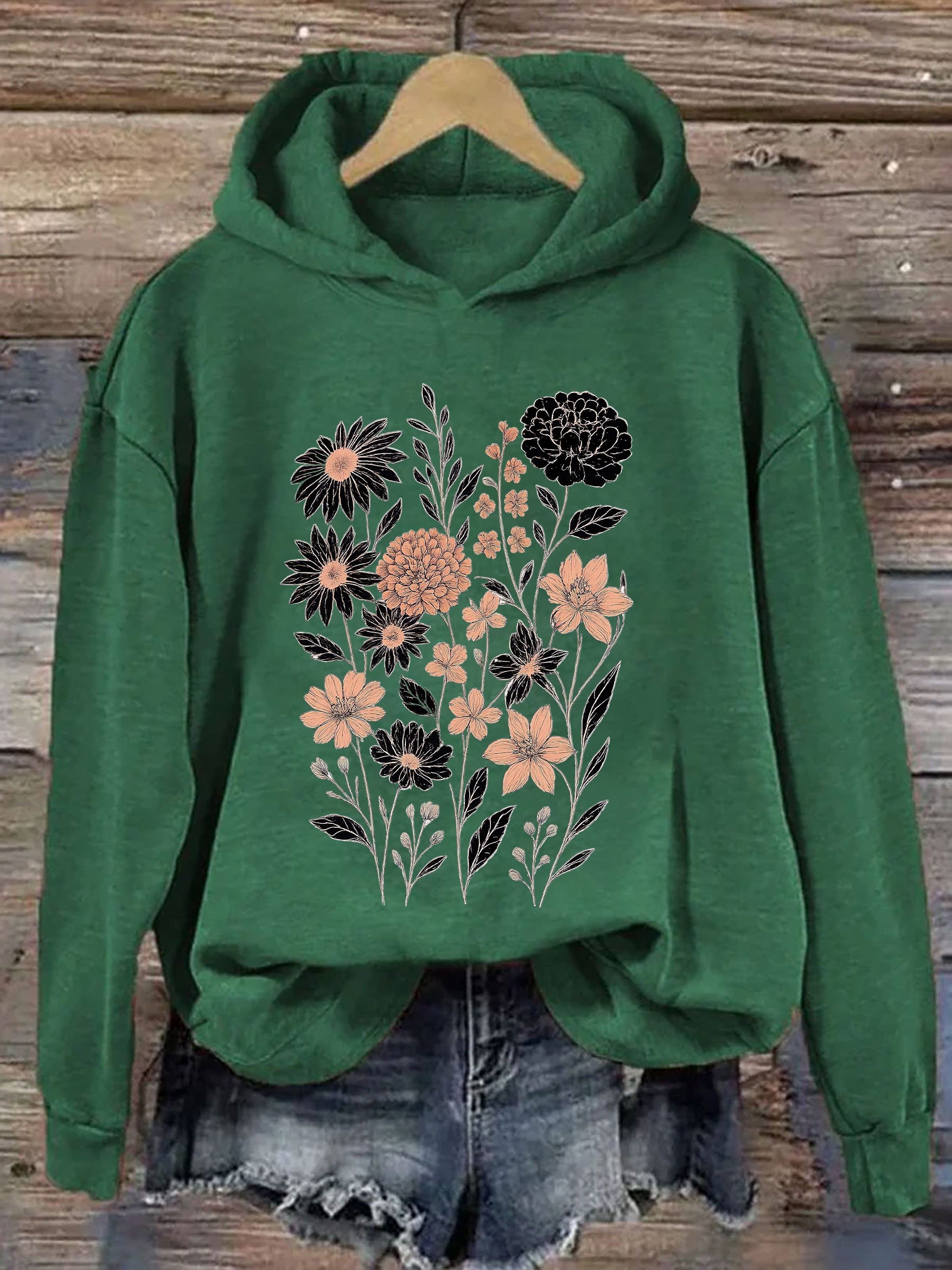 Vintage Pressed Flowers Hoodie