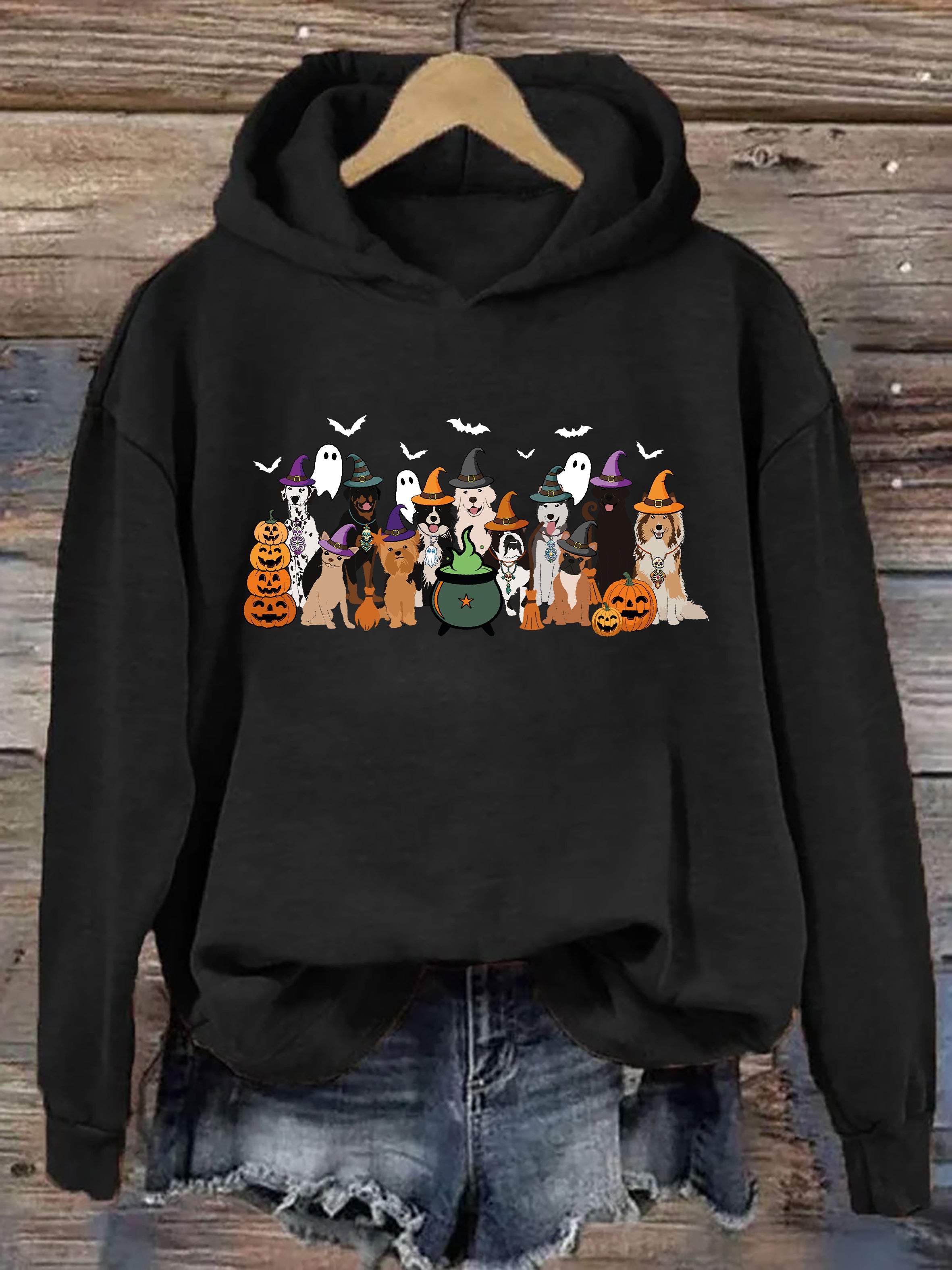 Witch Dogs Halloween Hoodie