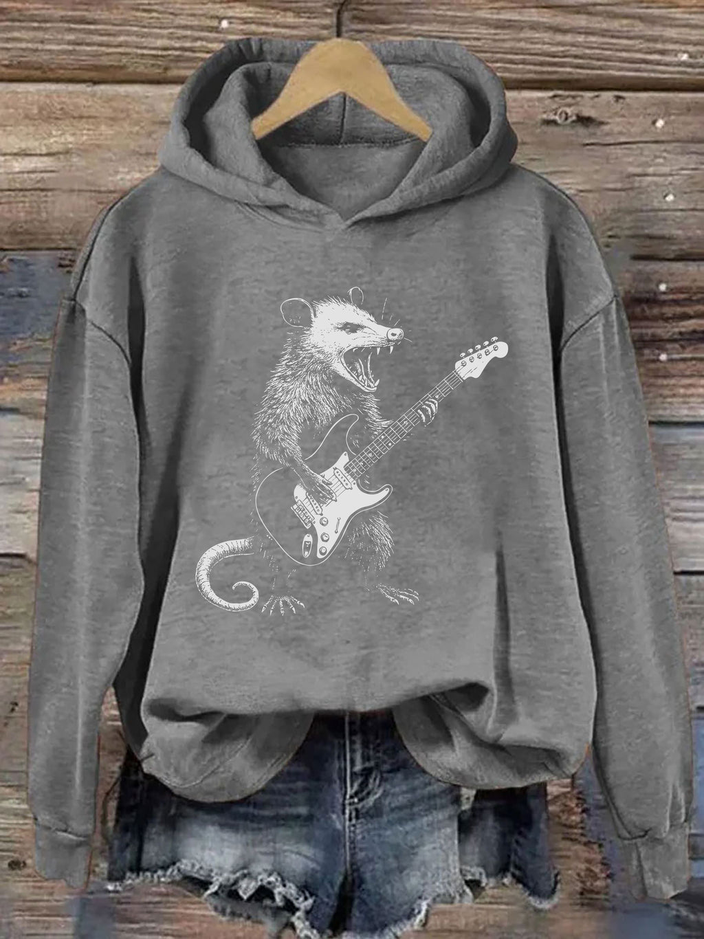 Possum Playing Guitar Hoodie