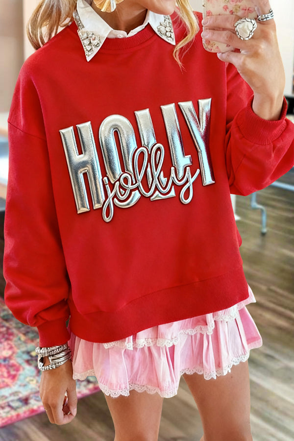 Christmas Sparkling Holly Jolly Sweatshirt