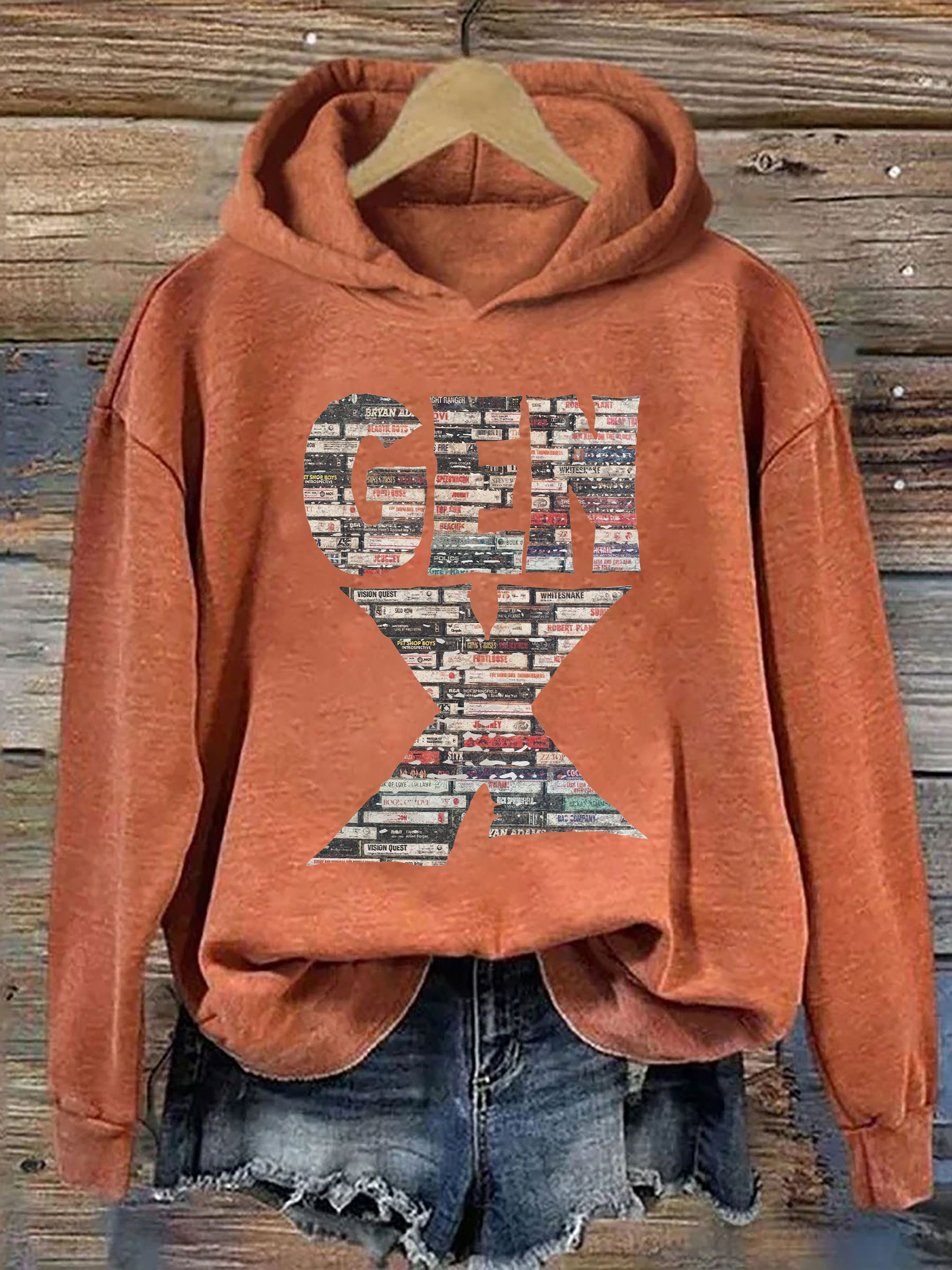 Gen X 80's Rock Cassettes Hoodie