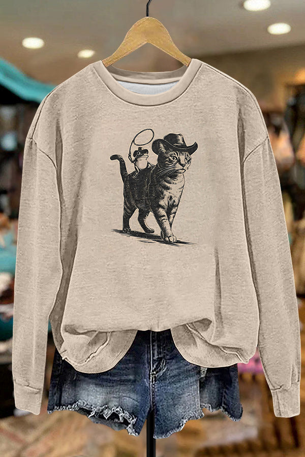 Retro Cowboy Cat Sweatshirt