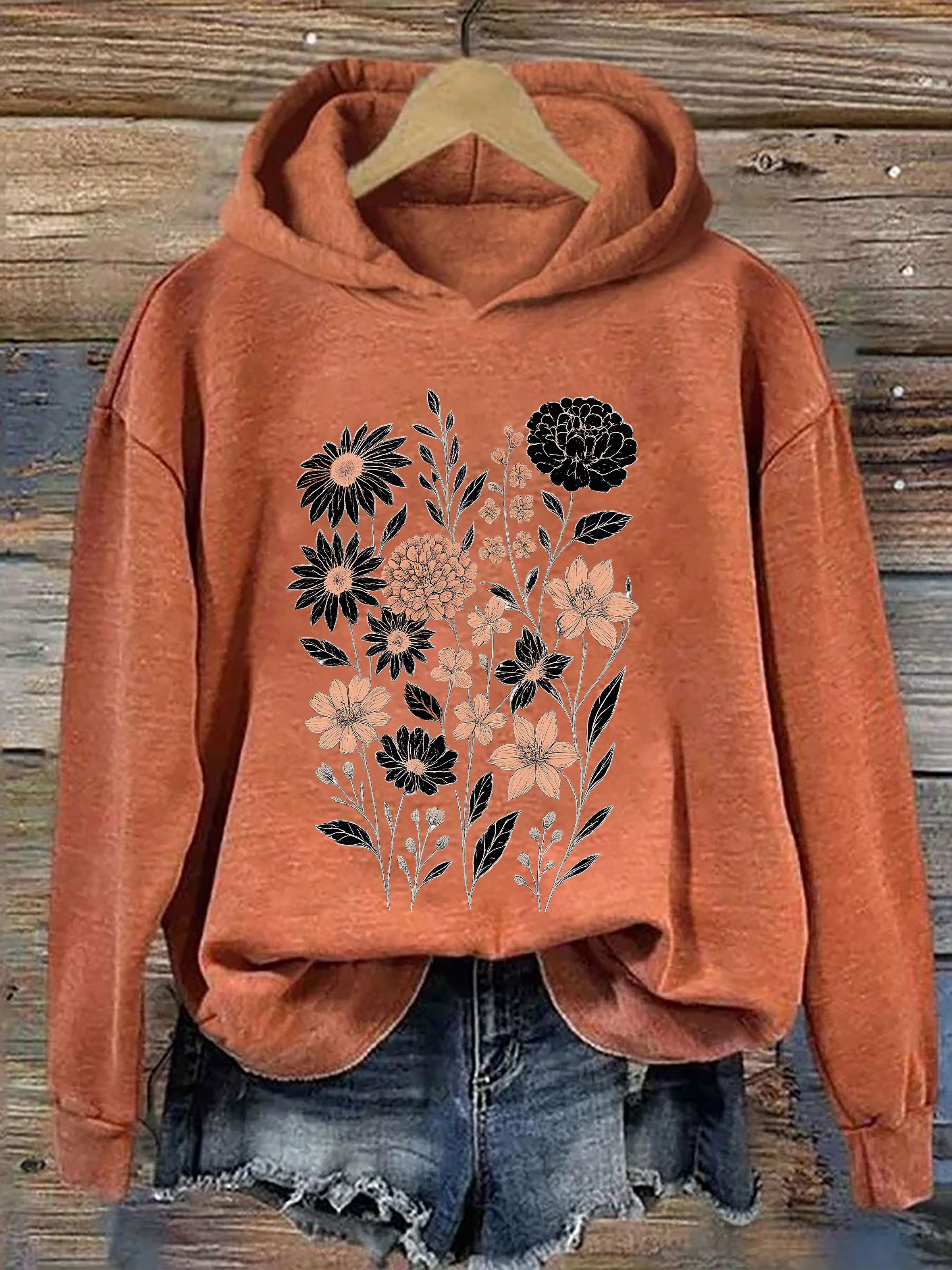 Vintage Pressed Flowers Hoodie