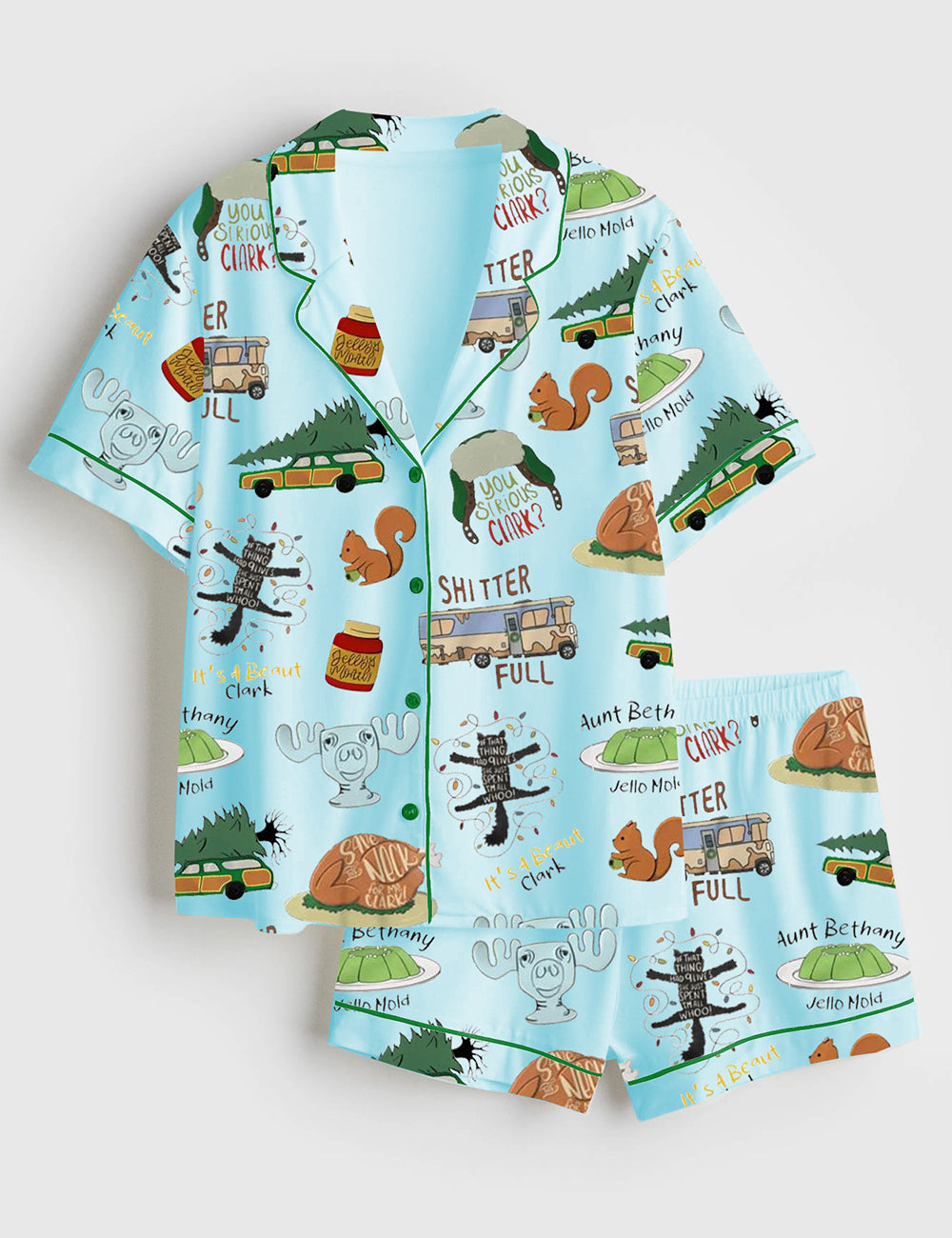 Women's It's A Beaut Clark Christmas Vacation Satin Pajama Set