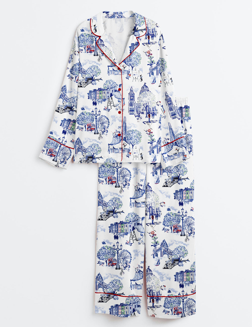 Christmas In London Winter London Travel London Vibes Long Sleeve Satin Pajama Set