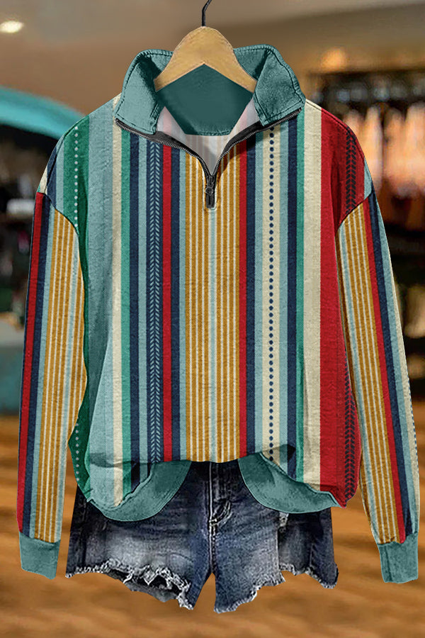 Chic Western Aztec Print Sweatshirt