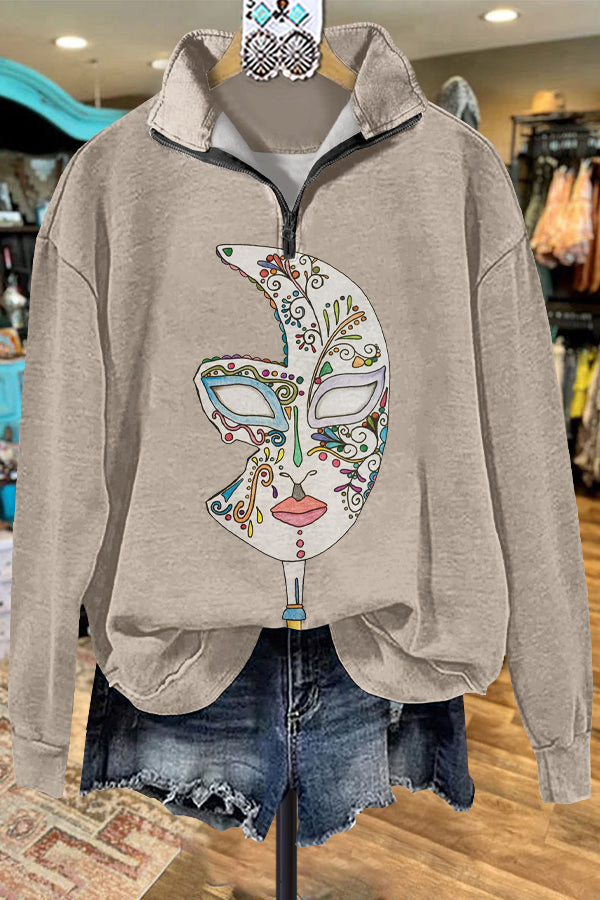 Classic Contrast Graphic Print Sweatshirt