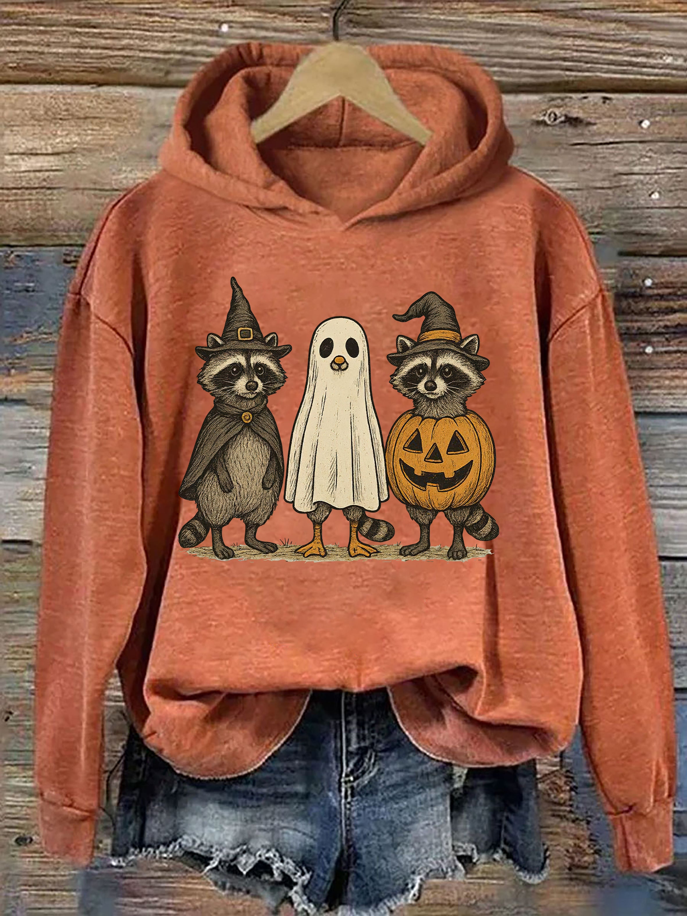Boo Ghost Raccoon Hoodie