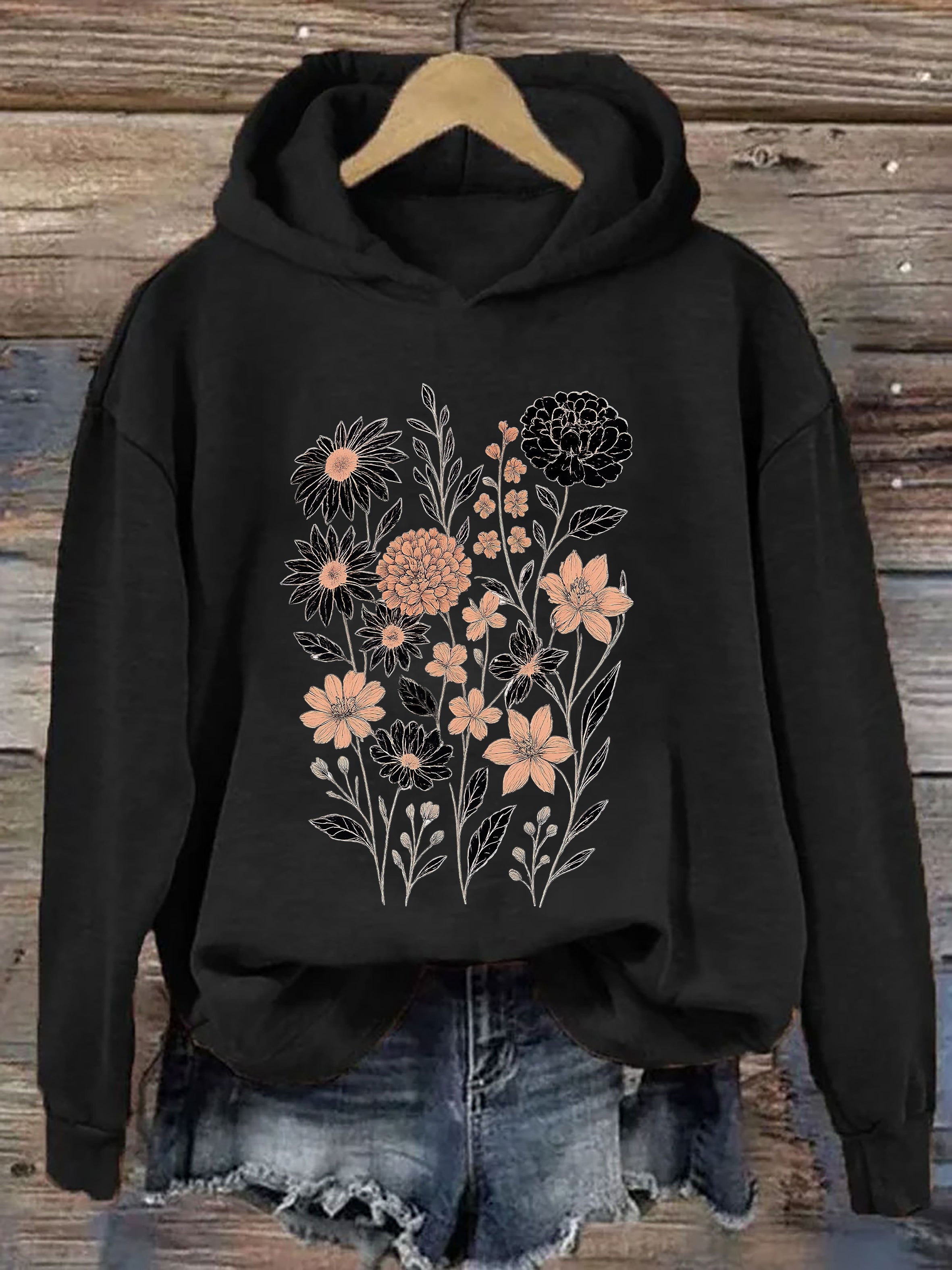 Vintage Pressed Flowers Hoodie