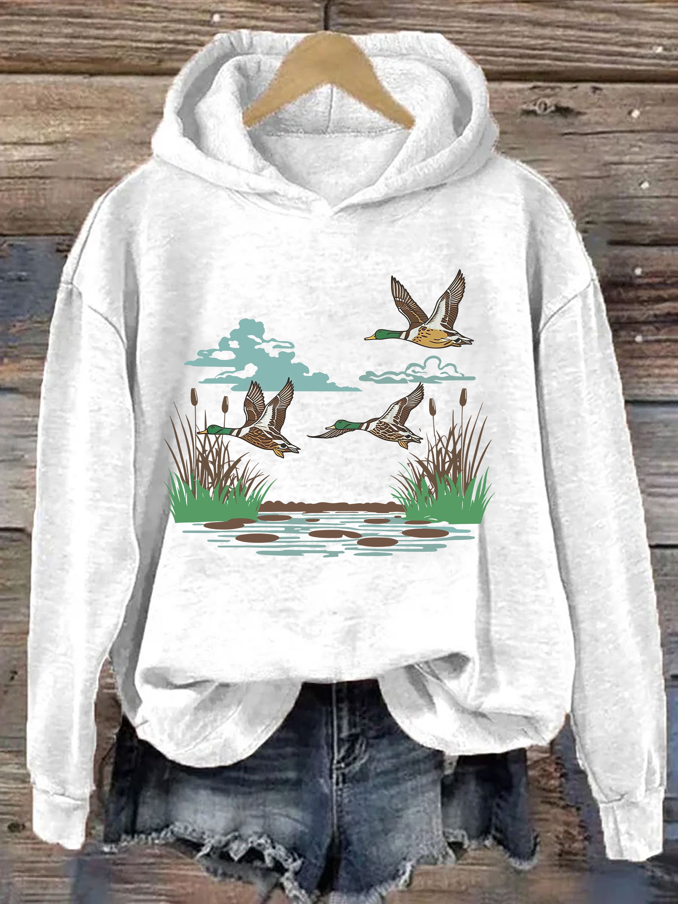 Vintage Wildlife Duck Hoodie