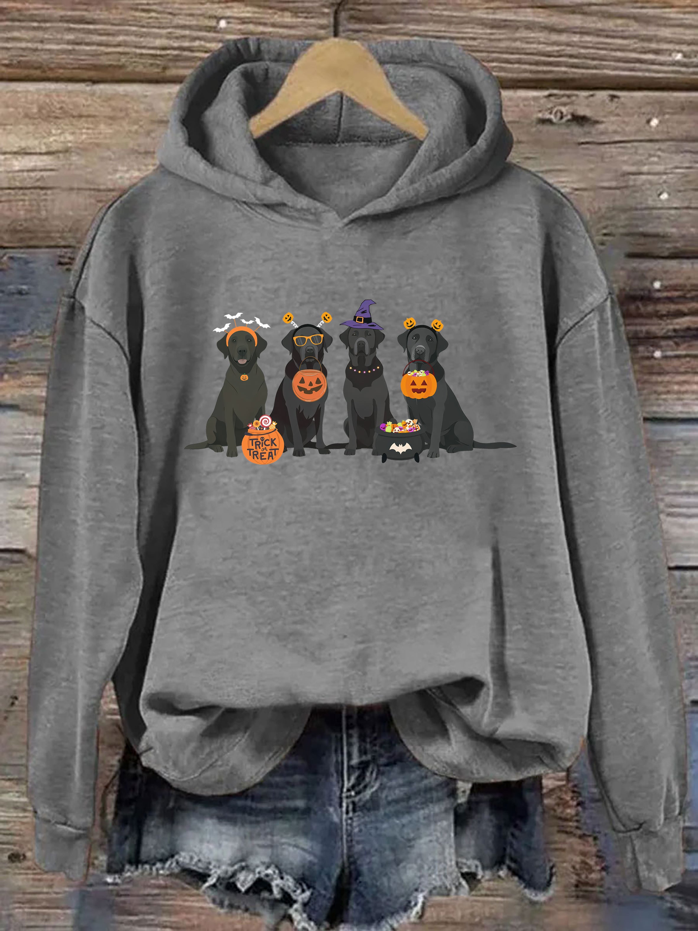 Halloween Black Lab Fall Hoodie