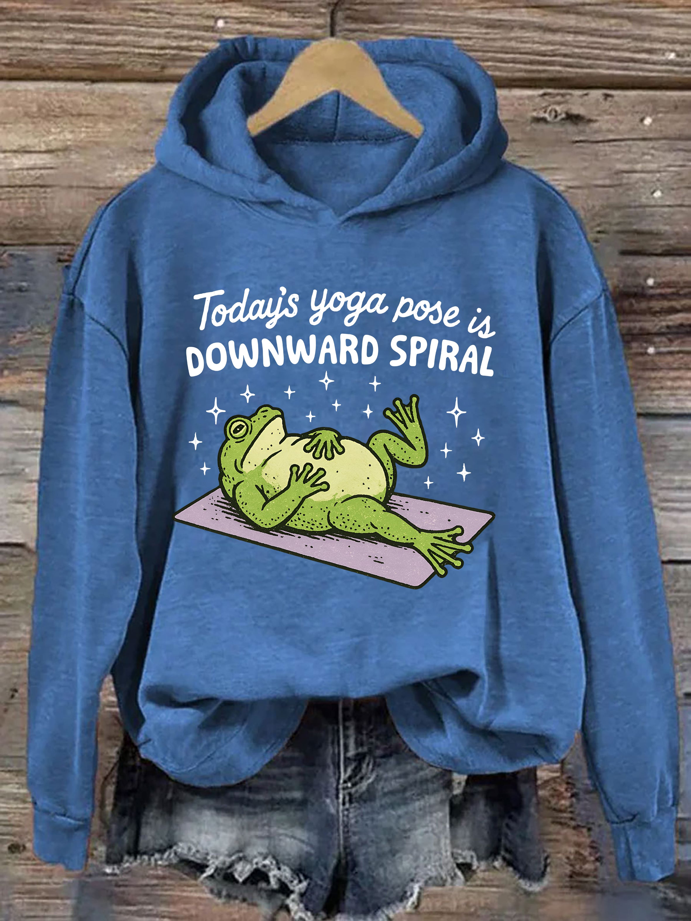Today's Yoga Pose Is Downward Spiral Frog Hoodie
