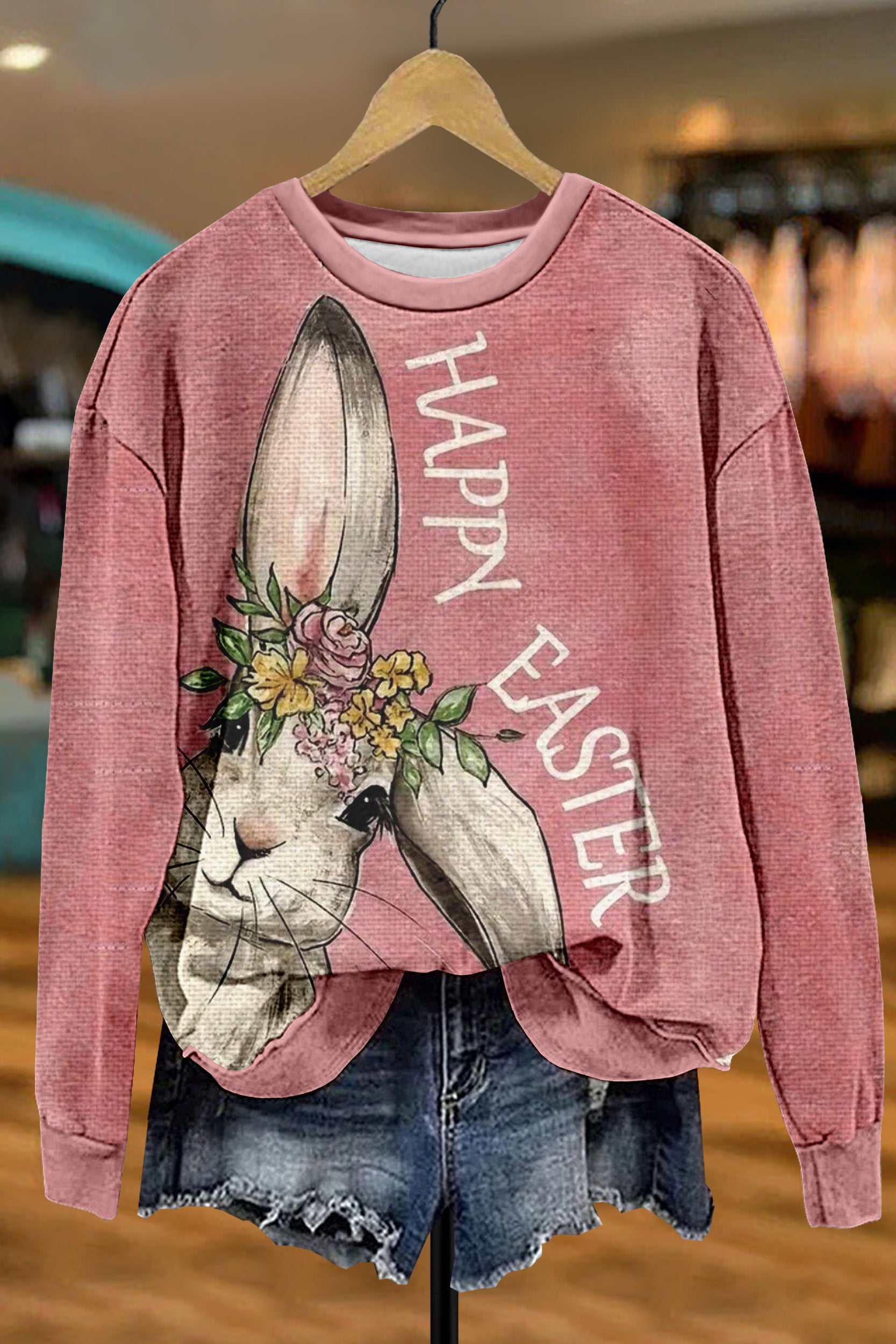 Retro Happy Easter Bunny Sweatshirt