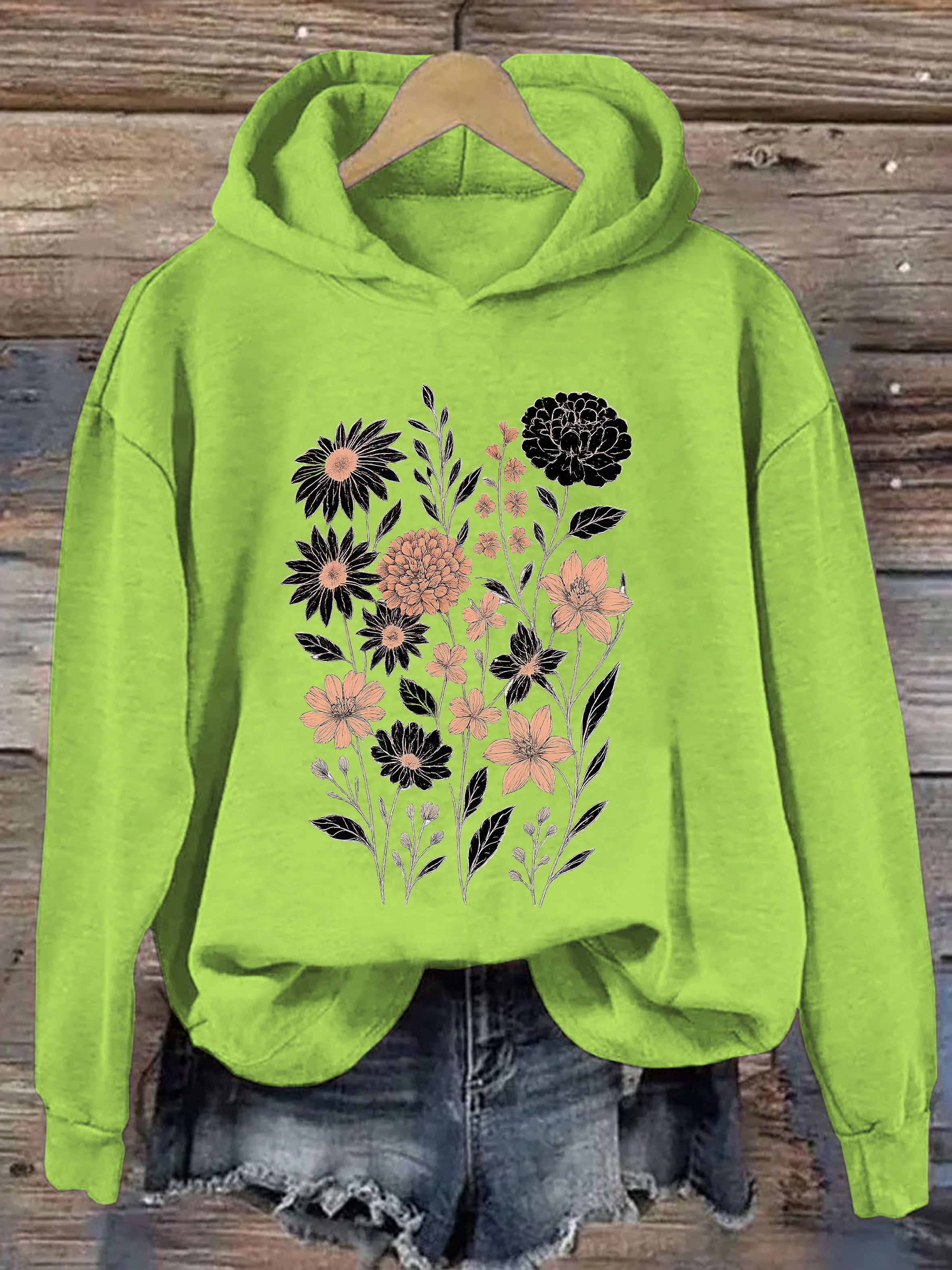 Vintage Pressed Flowers Hoodie