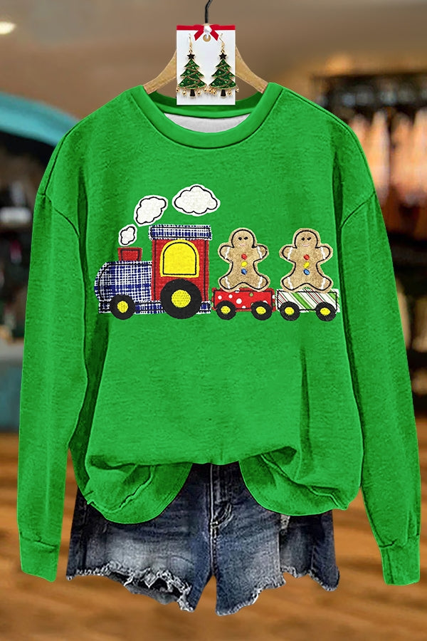 Christmas Gingerbread Man Train Sweatshirt